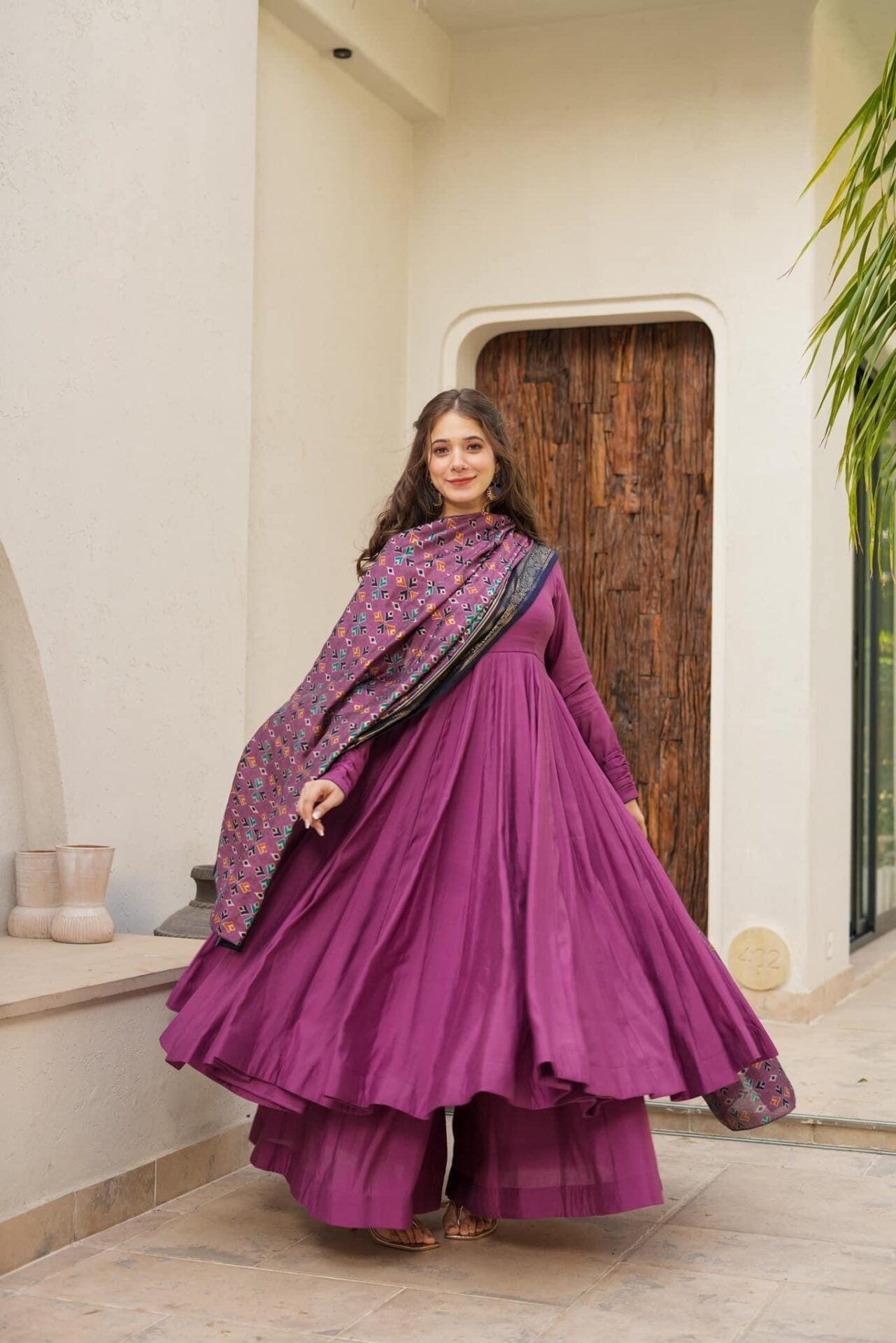 Idaho-o Kashni purple new muslin suit set
