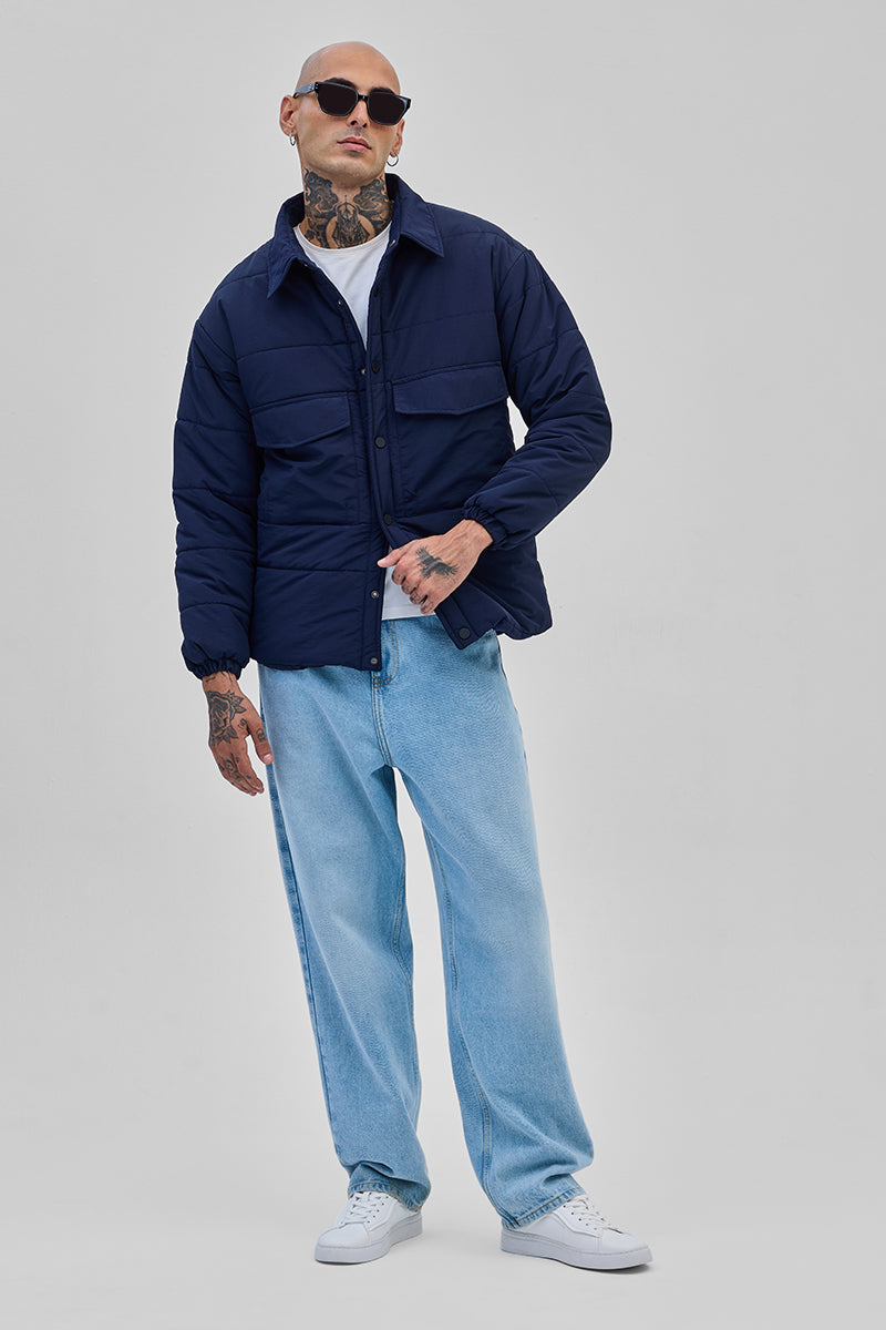 SNITCH Navy Double Pocket Jacket - view 3