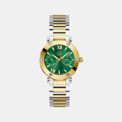 GC Aura Women Quartz Green Dial Multi-Function Stainless Steel Watch Z48003L6MF