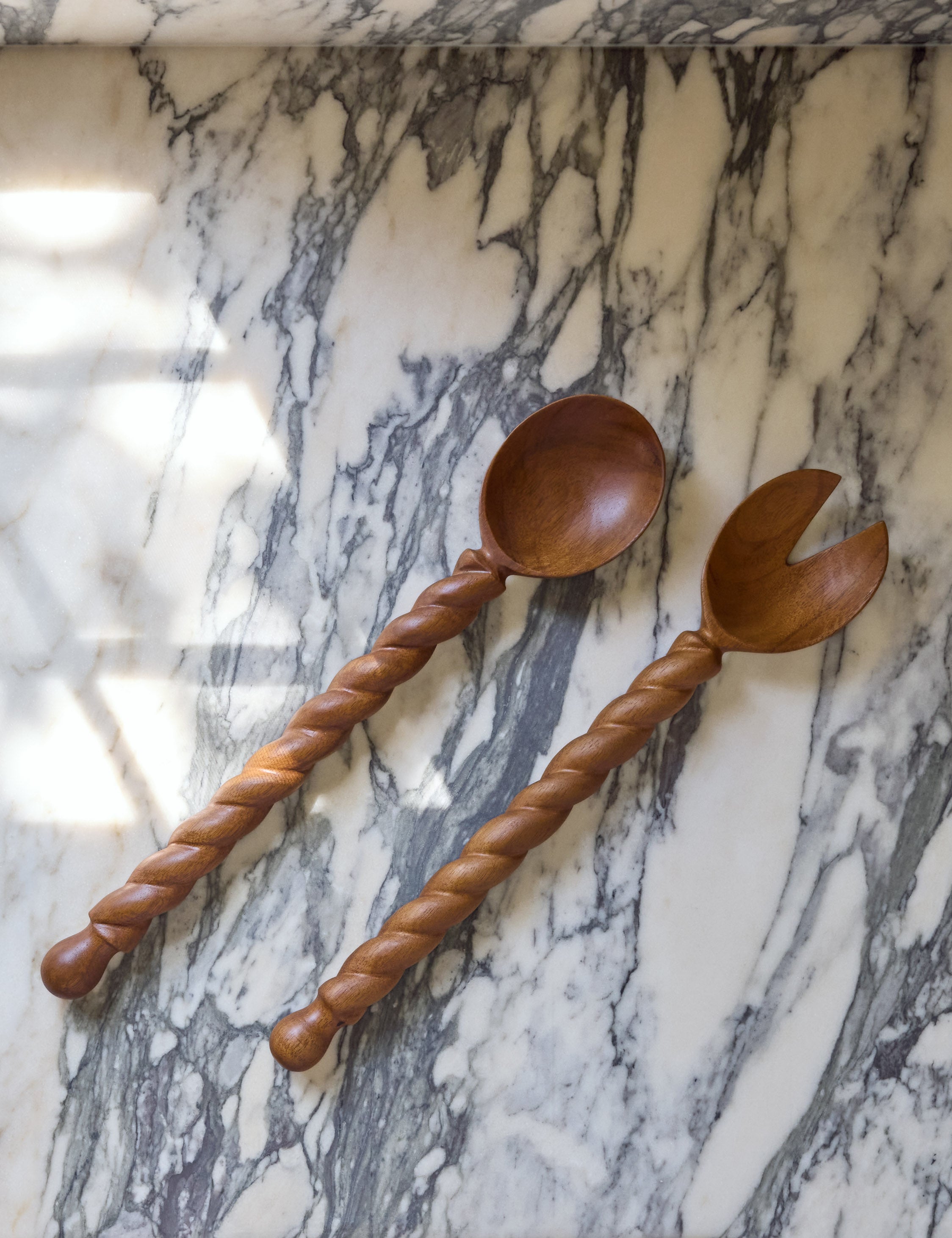 Lulu and Georgia Braided Wood Salad Servers (set of 2) by Sarah Sherman Samuel