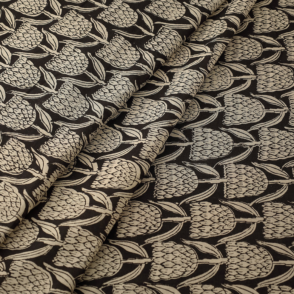 HAVELI CHRONICLES Black Corn Butta Bagru Block Print Cotton Fabric - view 2