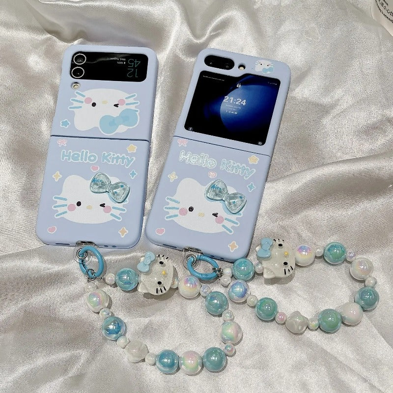 Peeperly 3D Cute Anime Hello Kitty With Bracelet Case - Samsung