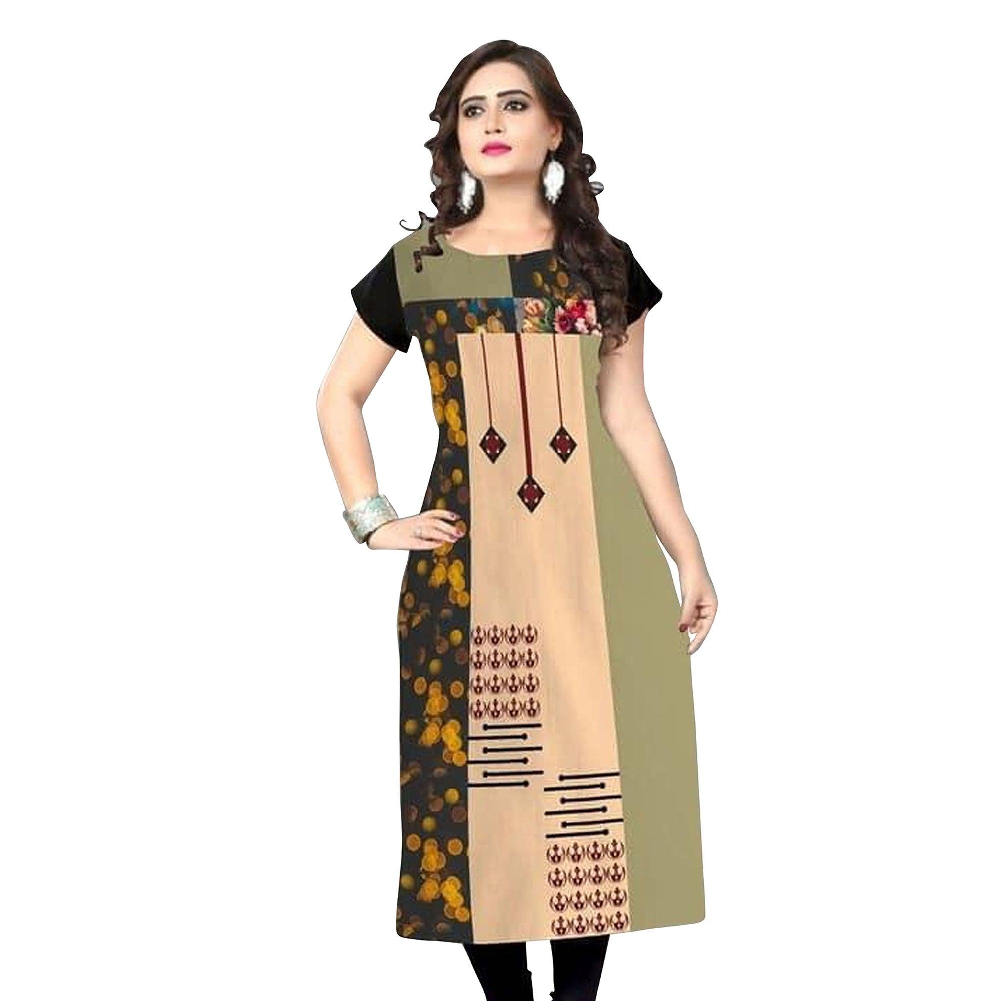 Peachmode Seller Casual Printed Crepe Kurti - Pack of 3 - view 2