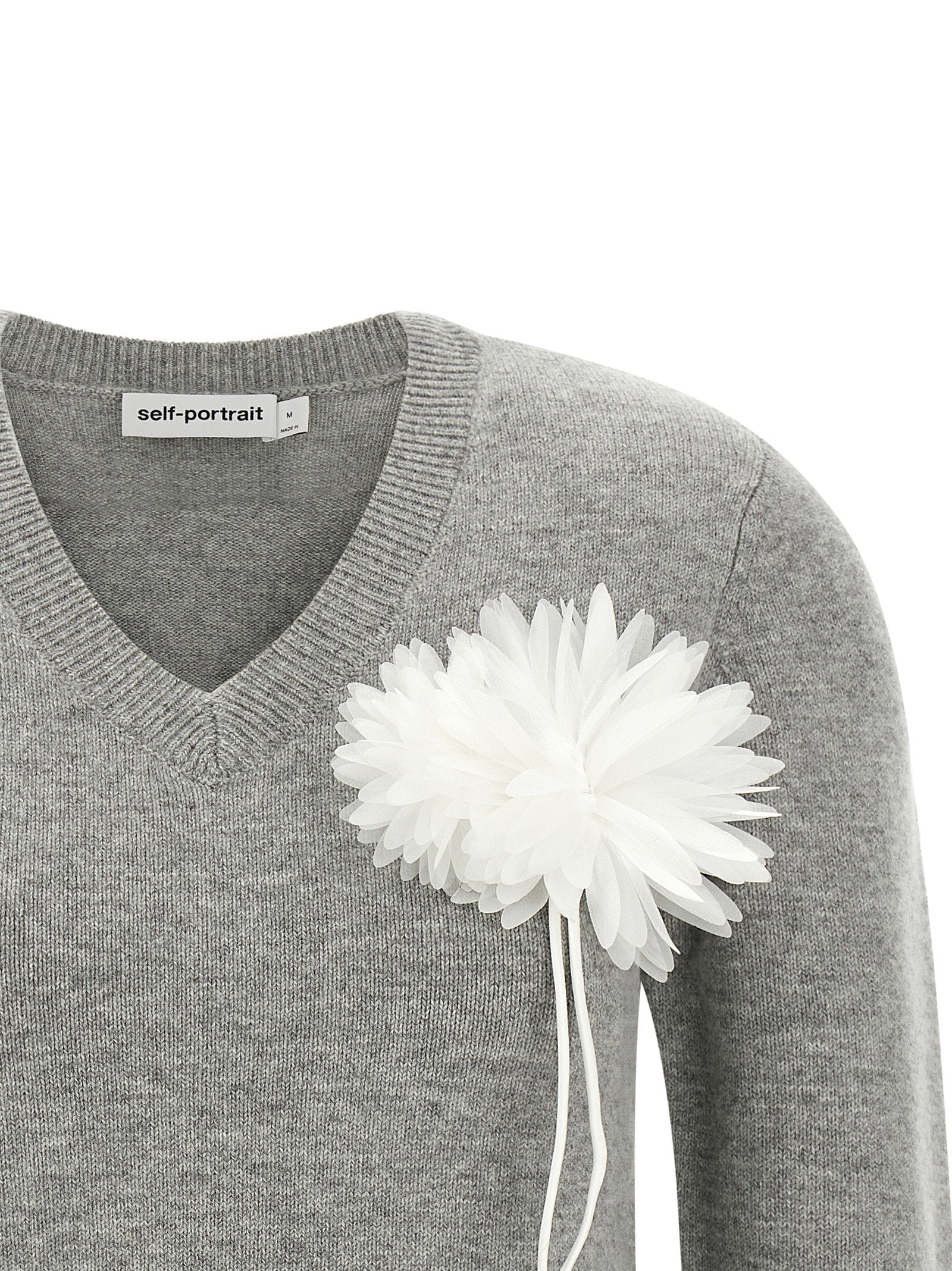 Self-Portrait Fiore Pin Sweater - view 3