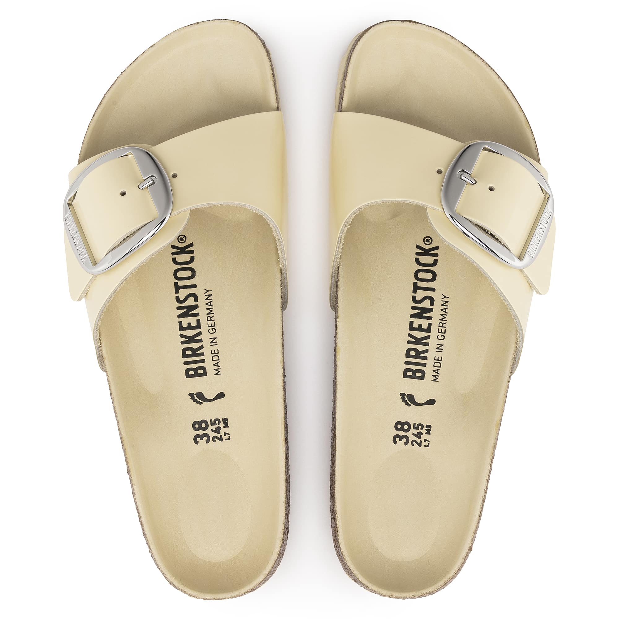 Birkenstock Madrid Big Buckle Natural Leather Patent - view 2