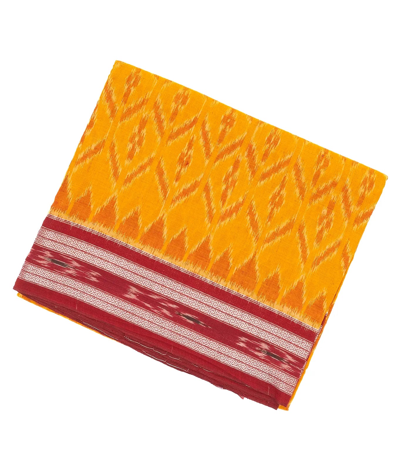 RmKV Mustard Orissa Cotton Saree With Tie & Dye And Floral Motifs