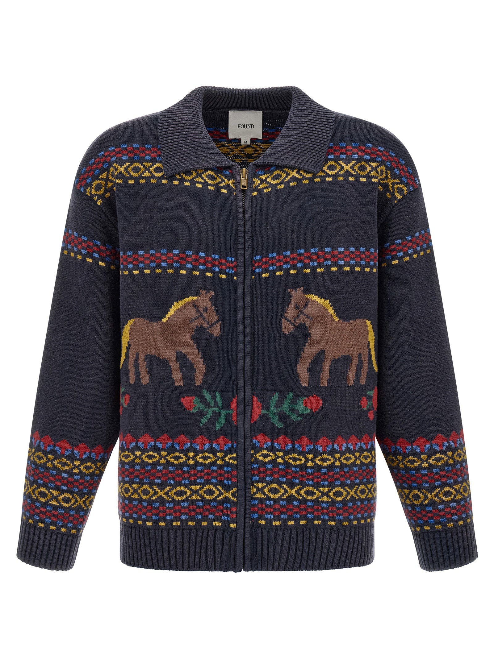 Found Isles Cardigan With Intarsia – 60% cotton 40% acrylic