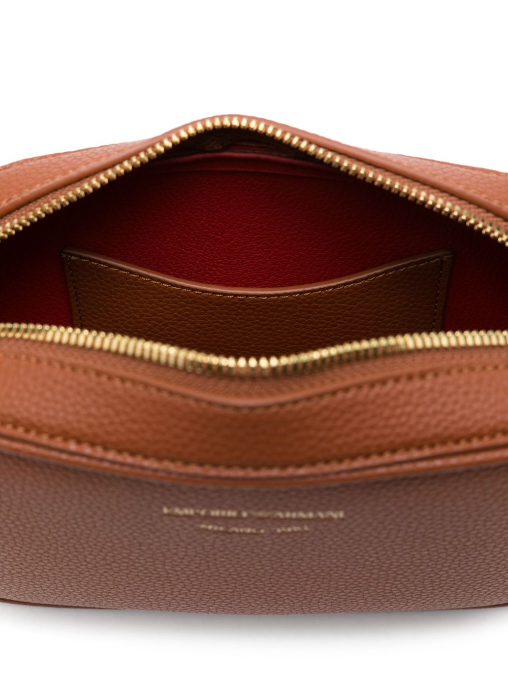 Emporio Armani logo-debossed leather camera bag - view 2