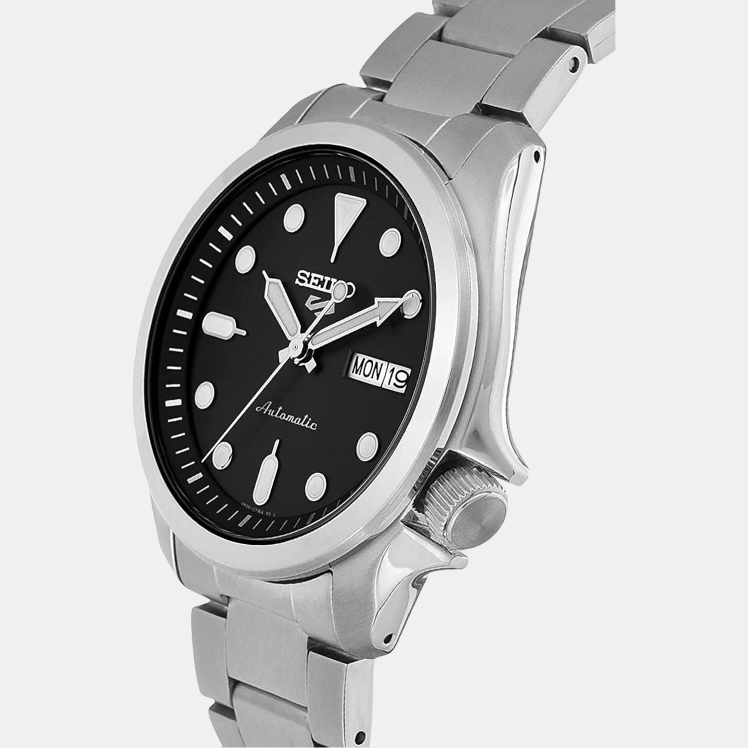 Seiko 5 Sports Men Automatic Black Dial Analog Stainless Steel Watch SRPE55K1 - view 2