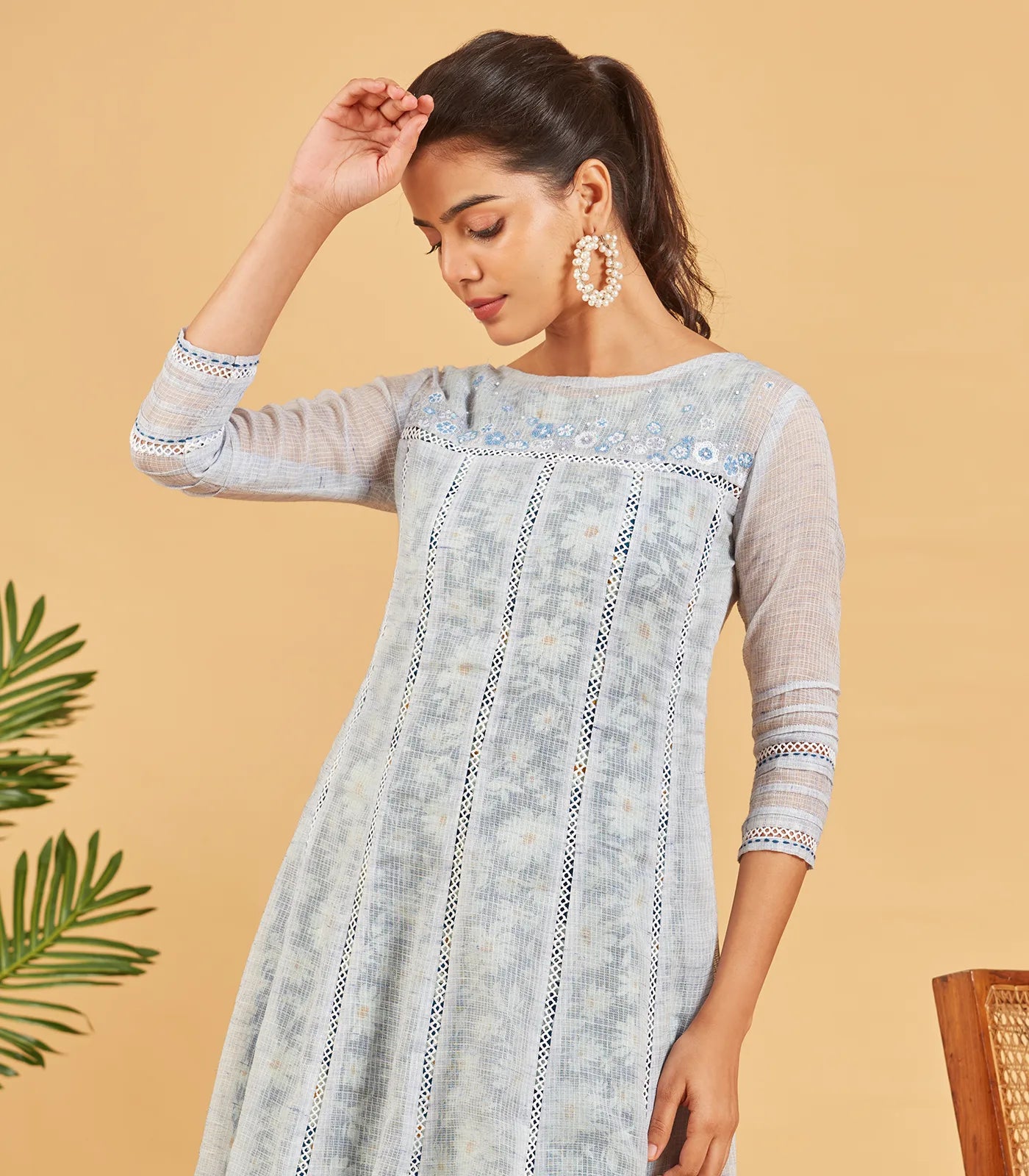 RmKV Pastel Blue Layered A-line Dress – Light Blue - view 2