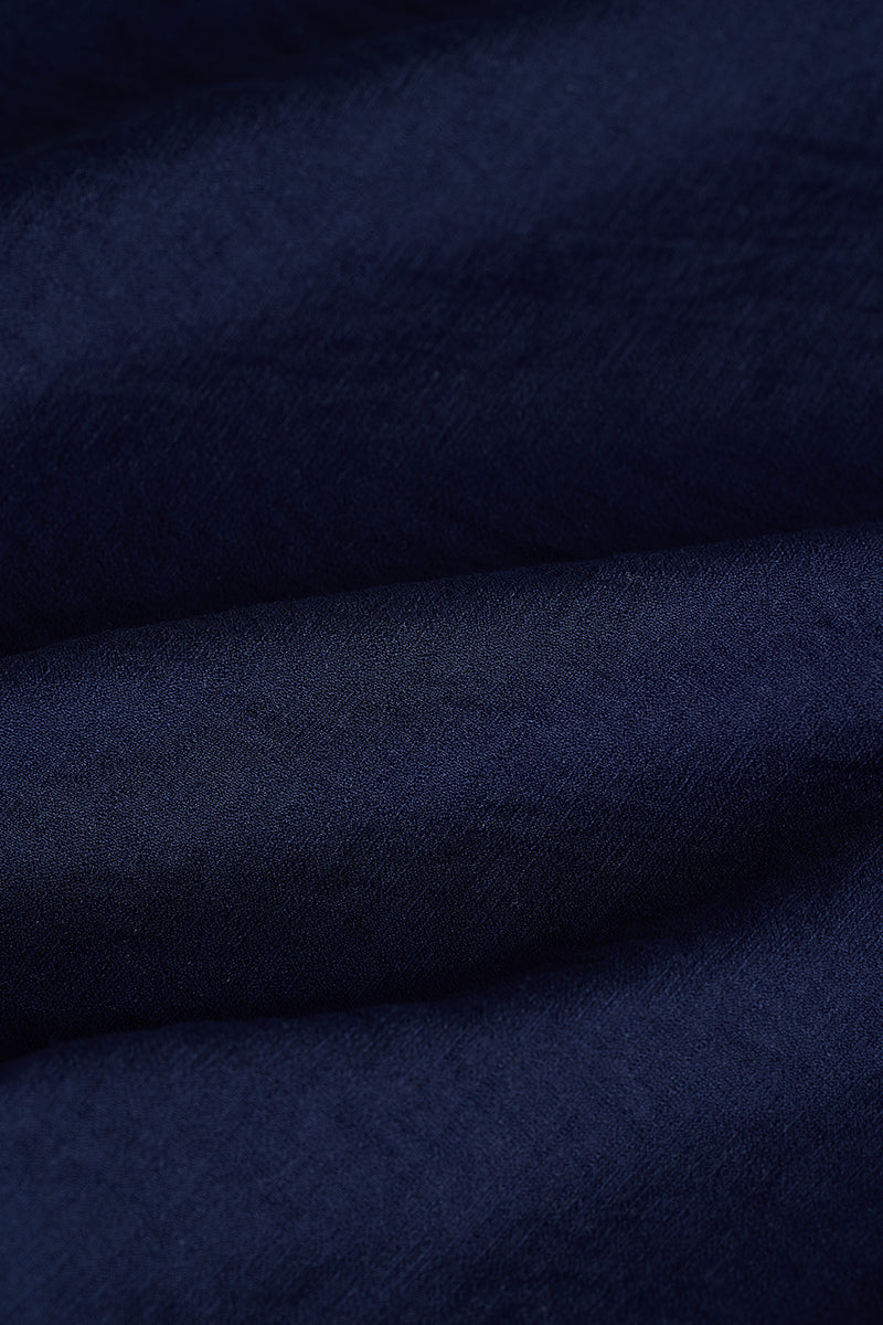SNITCH Navy Textured Slim Fit Kurta - view 9