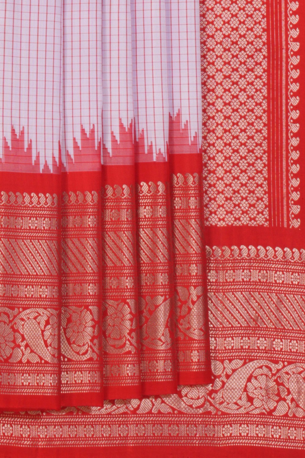 Kalanjali Gadwal Silk Kattam Lavender Purple Saree