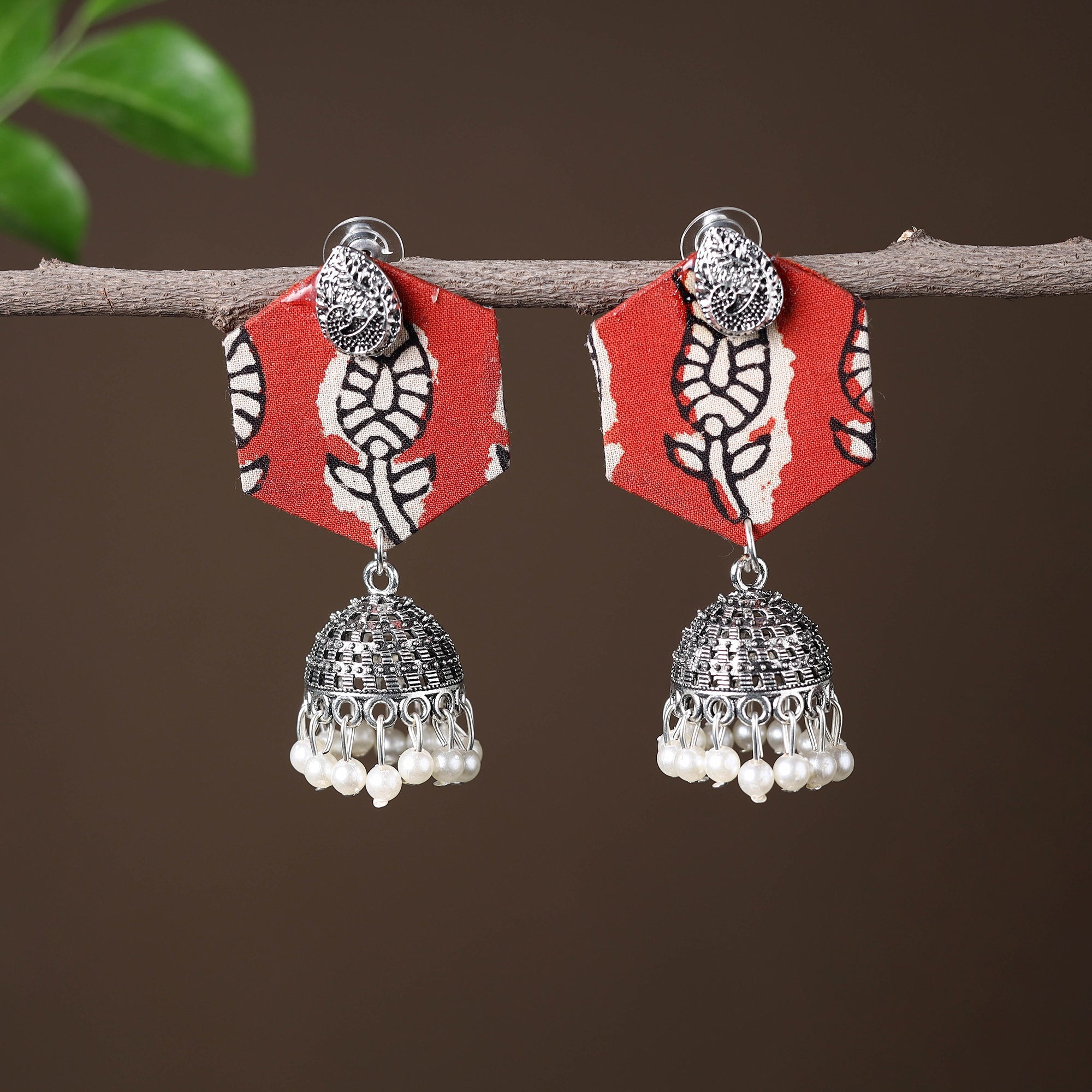 JALPARI Aarohi Handcrafted GS Fabart Jhumki Earrings