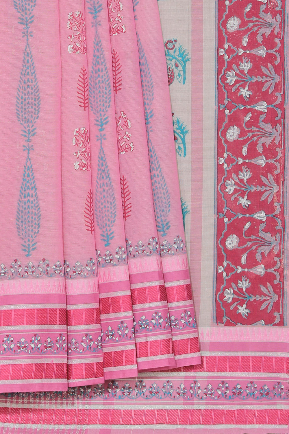 Kalanjali Ethnics Hand block printed cotton saree - view 2