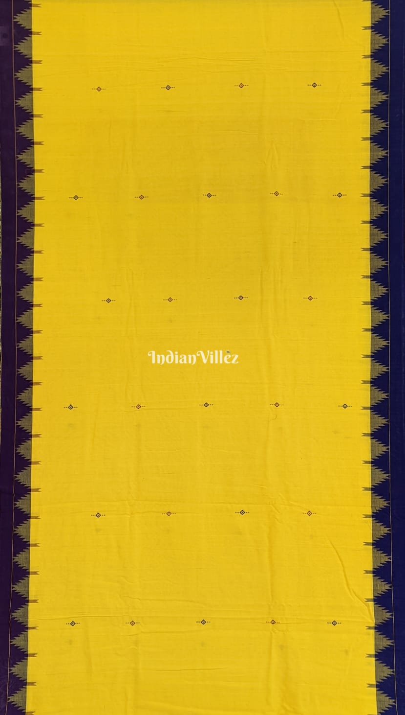 IndianVillèz Yellow Odisha Handloom Natural Dye Kotpad Cotton Saree - view 3