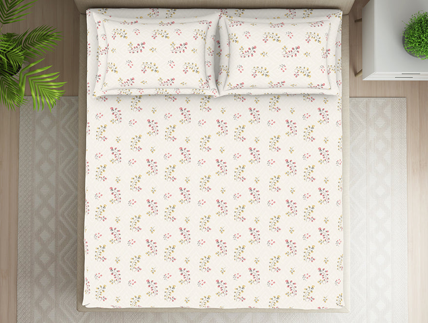 Spaces India Floral Grey Polycotton Fitted King Harmony - By Welspun - view 3