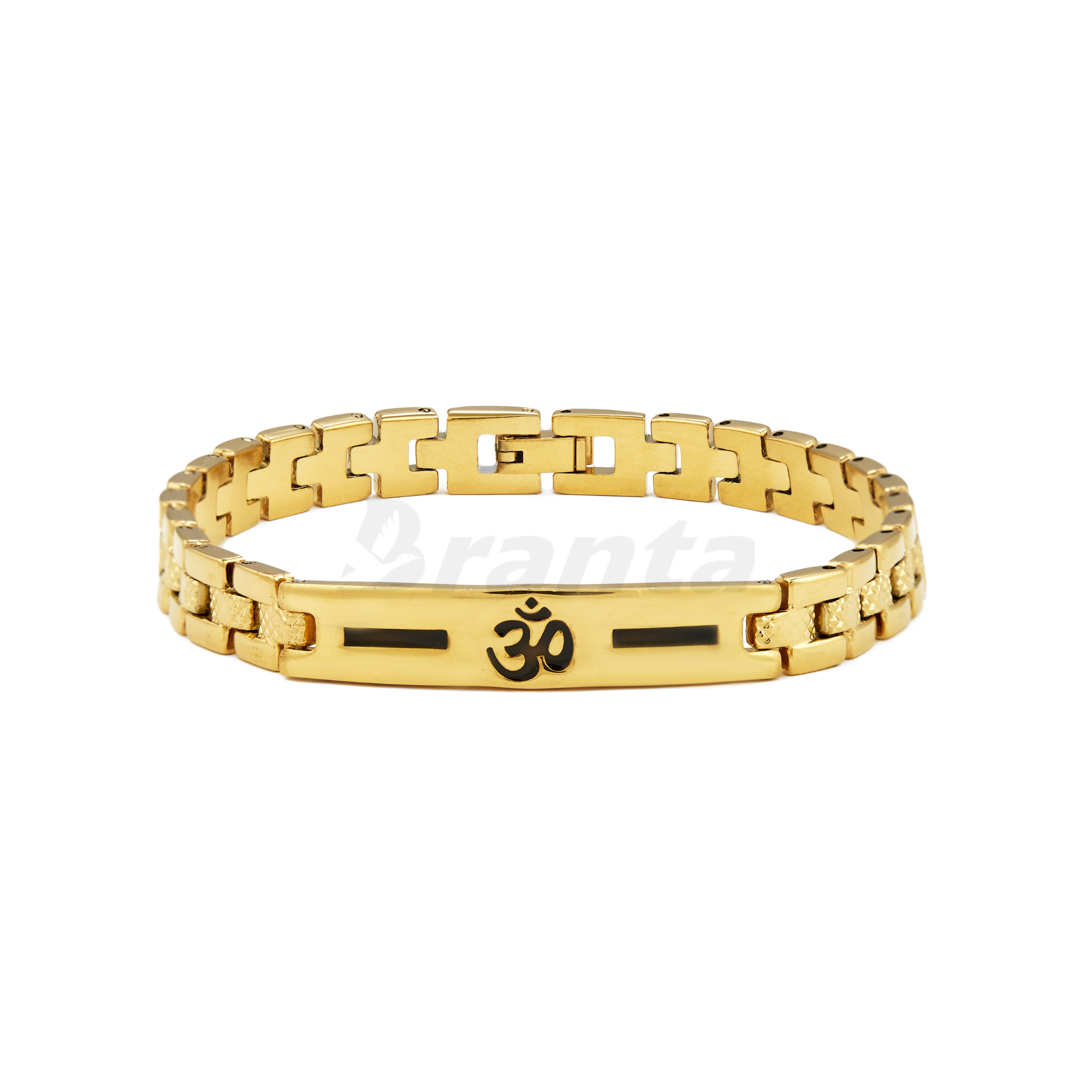 brantashop Om Loose Bracelet For Men With Black Line (8 Inch) - view 2