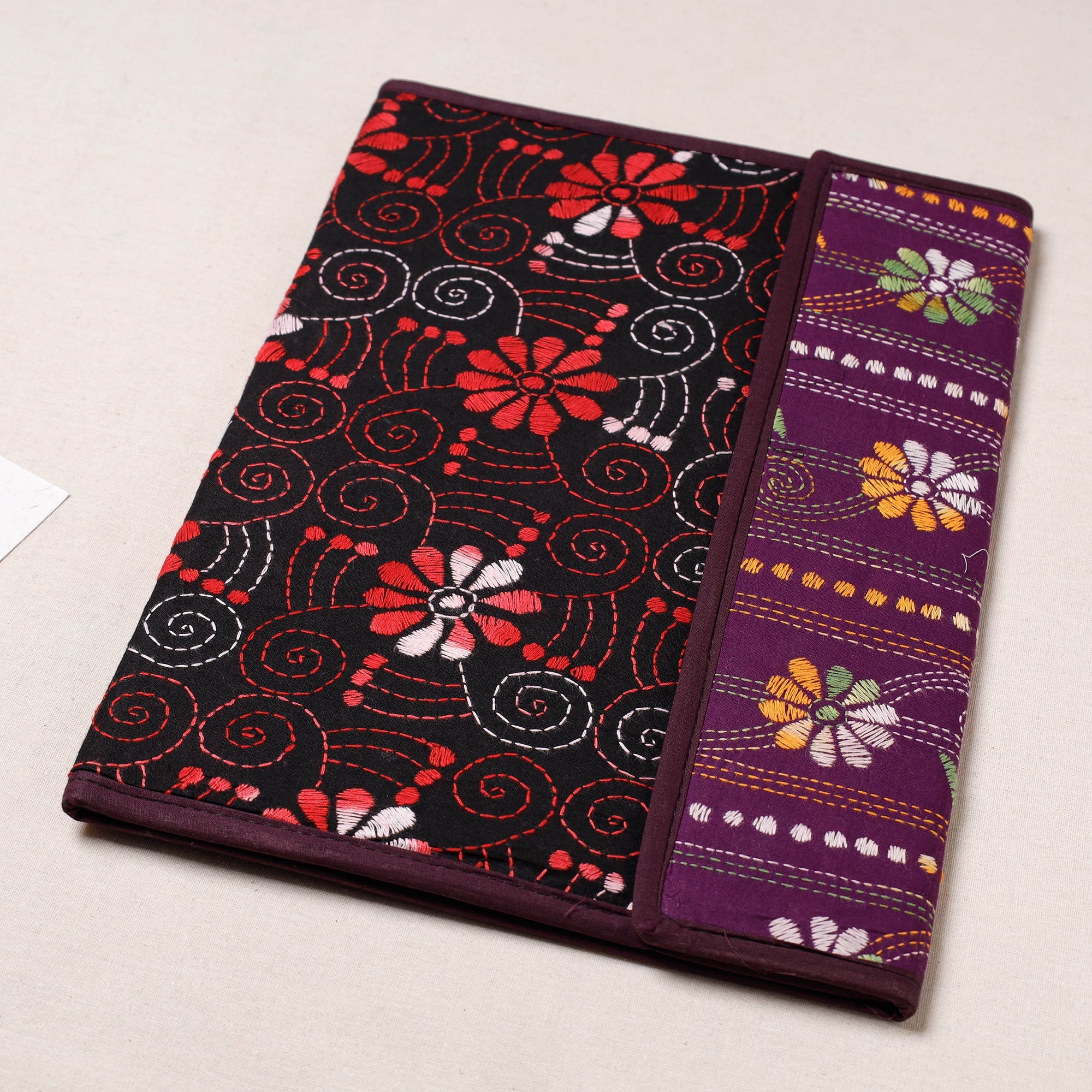 ASALKAAR Bengal Kantha Work Handcrafted File Folder - view 2
