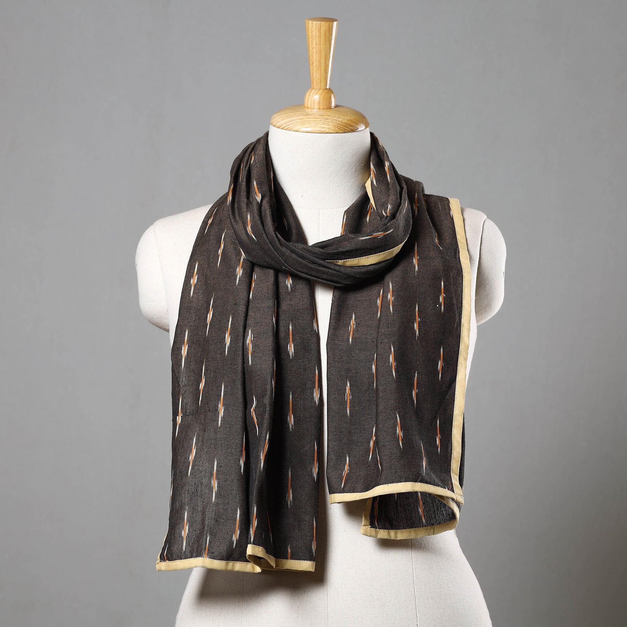 HAVELI CHRONICLES Brown - Cotton Pochampally Ikat Stole 16