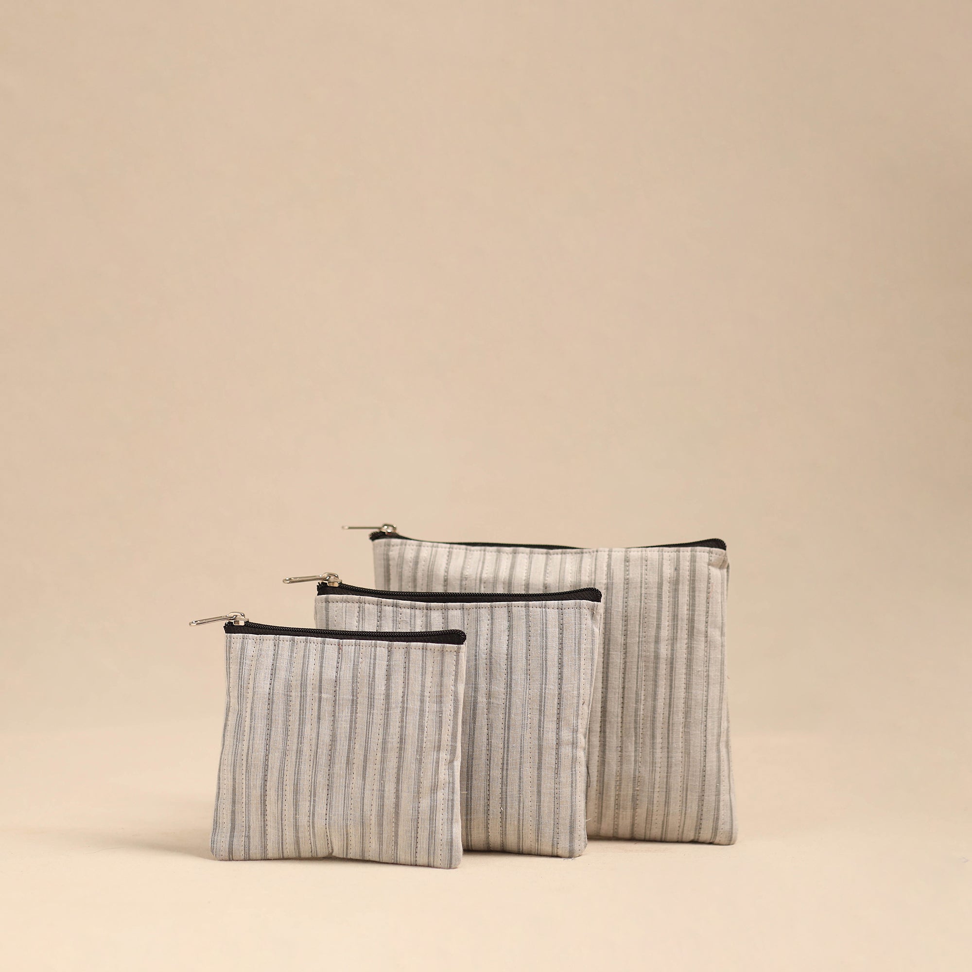 NOORI BAZAR Handmade Cotton Utility Pouches (Set of 3) 18