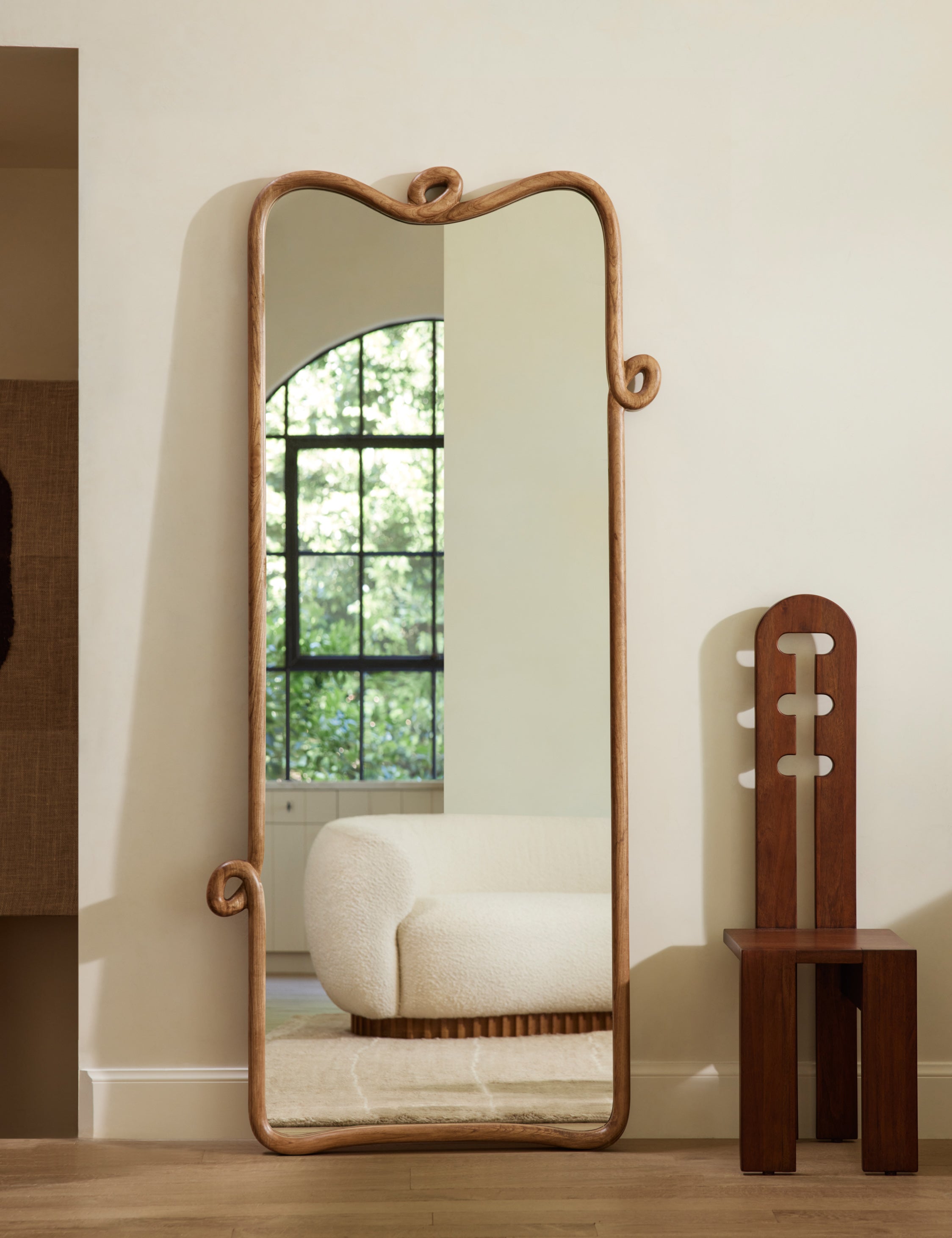 Lulu and Georgia Looped Wood Floor Mirror by Sarah Sherman Samuel - view 2