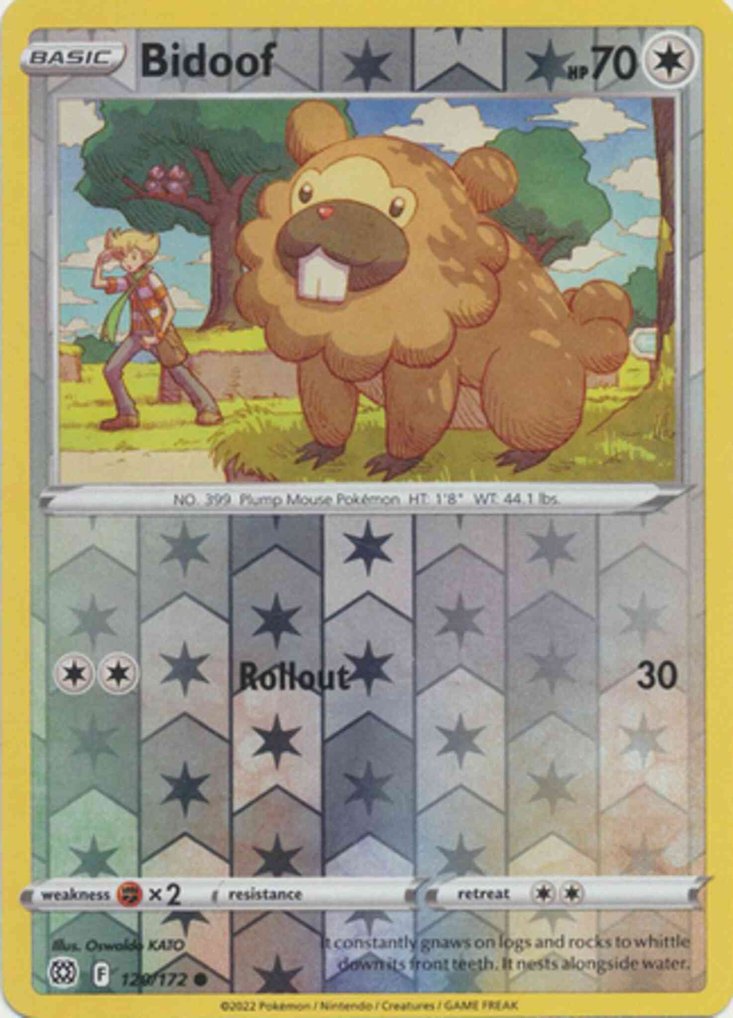 Common swsh9-120 reverse – Pokémon Bidoof - 120/172 - Common [swsh9-120] [Reverse Holo]