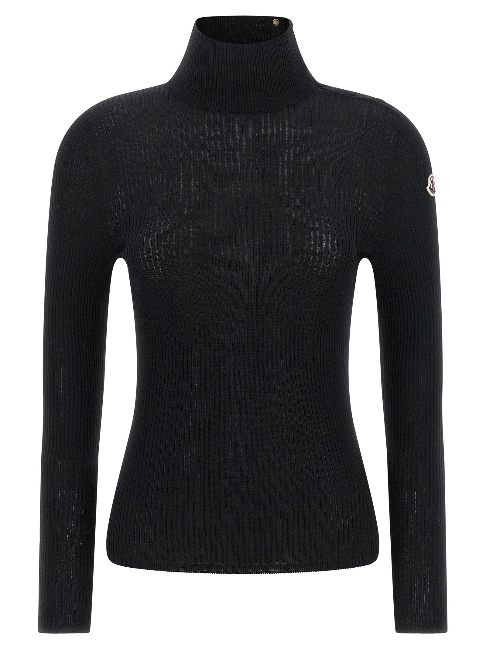 Moncler Logo Turtleneck Sweater – 100% virgin wool