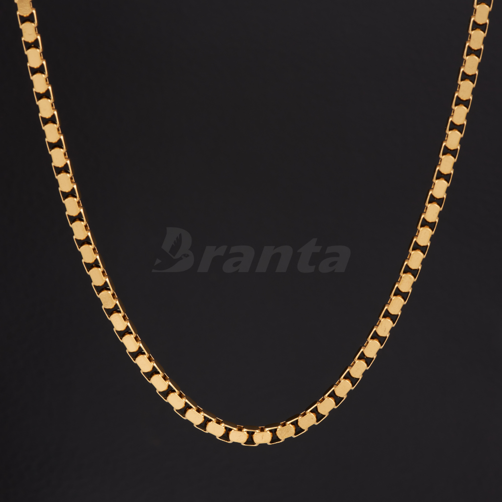 Branta Gold Plated Italian Box Chain For Men (21 Inch)