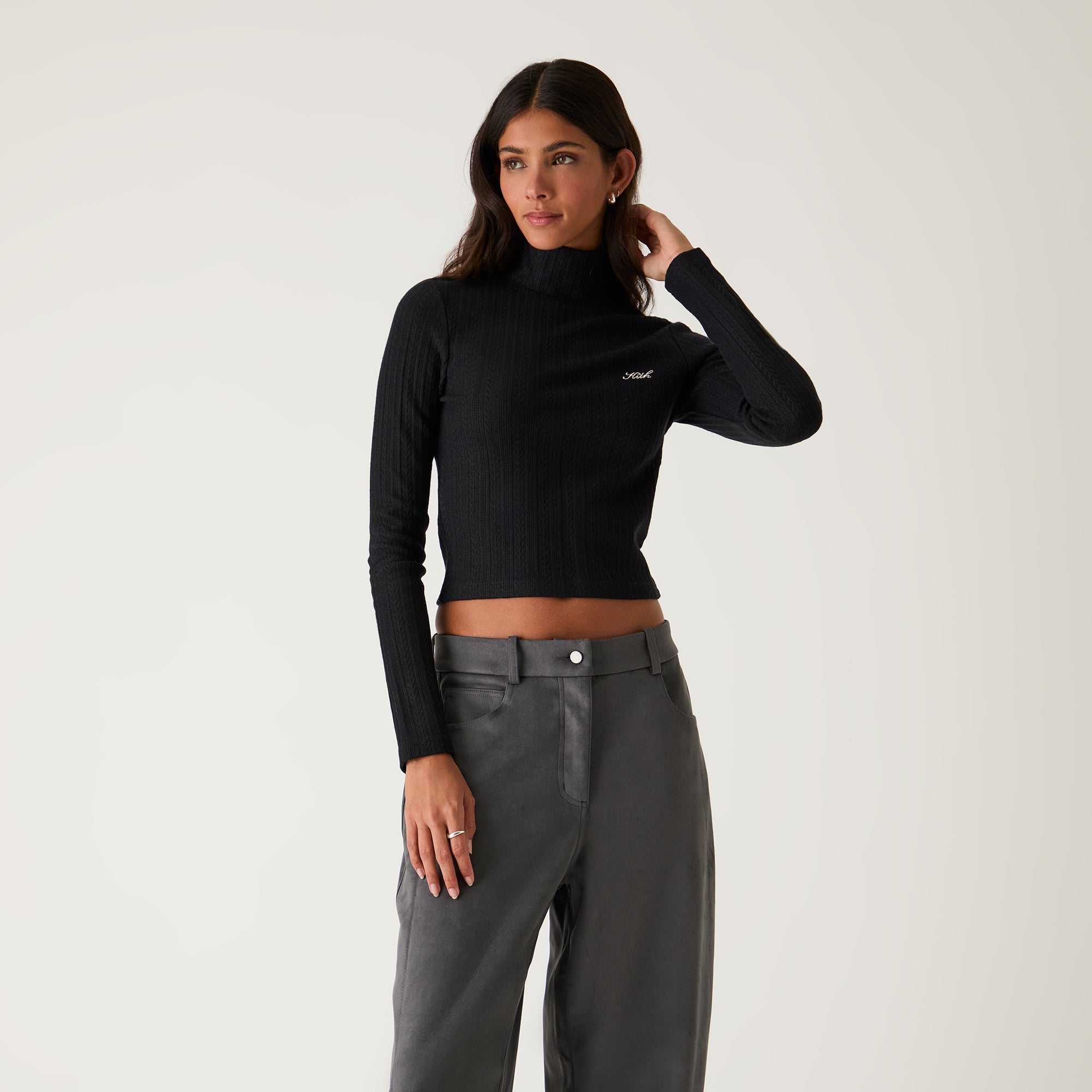 Kith Women Brier II Pointelle Turtleneck - Black - view 2