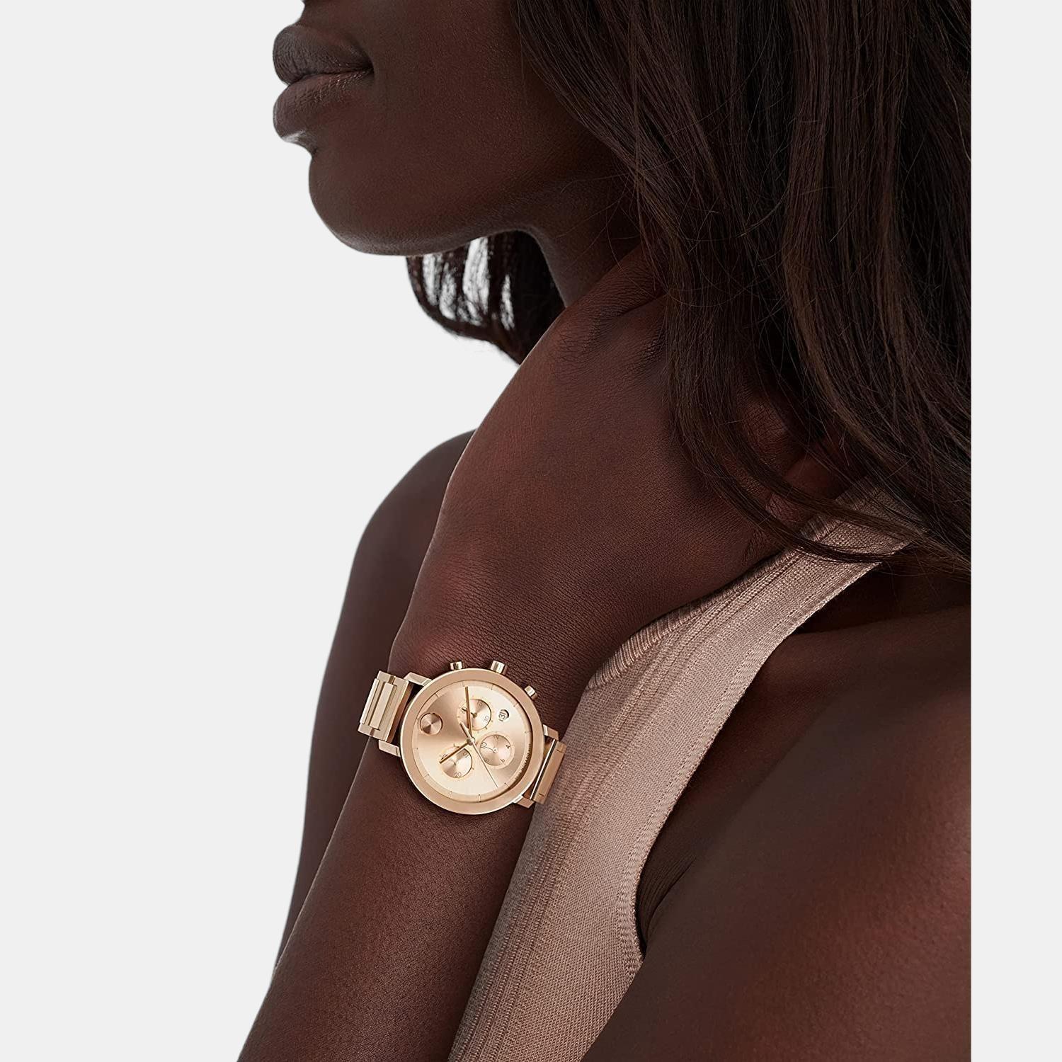 Movado Bold Evolution Women Quartz Rose Gold Dial Chronograph Stainless Steel Watch 3600789 - view 4