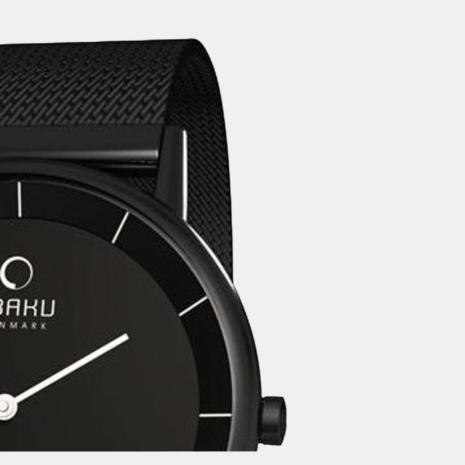 Obaku Banke Men Quartz Black Dial Analog Nylon Watch V143GBBMB - view 4