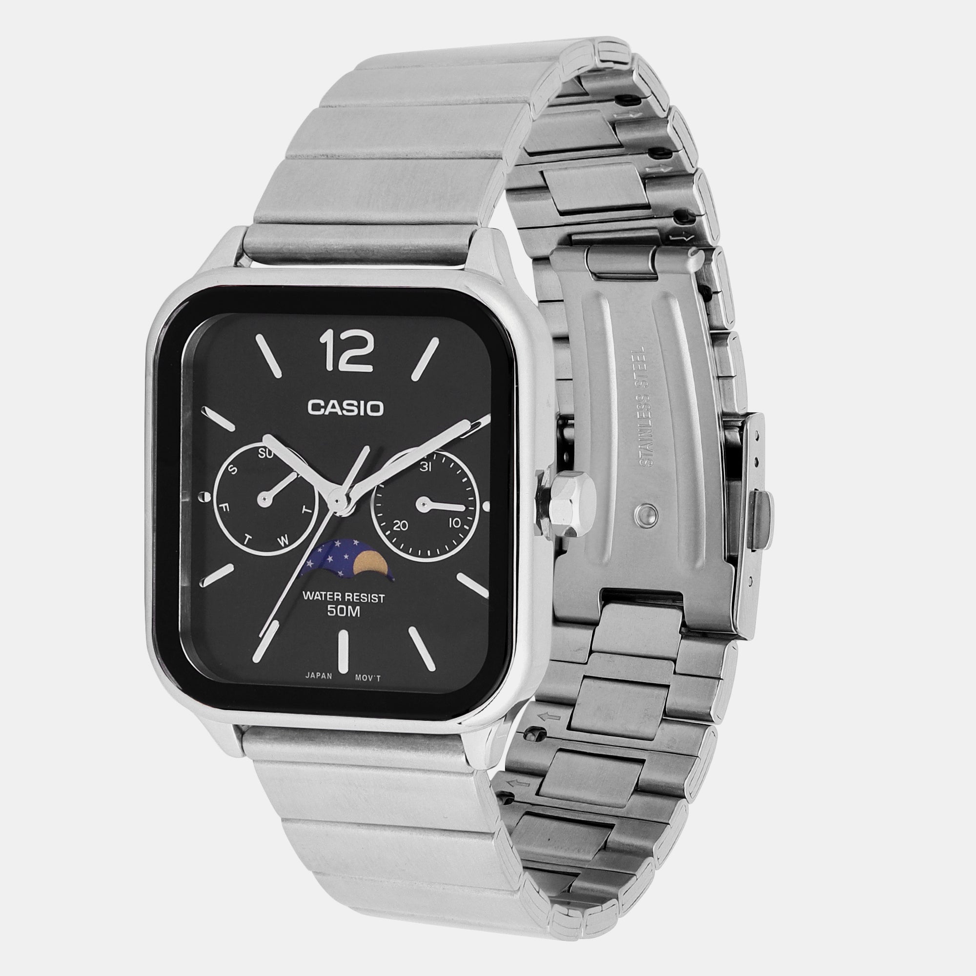 Casio Enticer Men Quartz Black Dial Chronograph Stainless Steel Watch A2181 - view 2