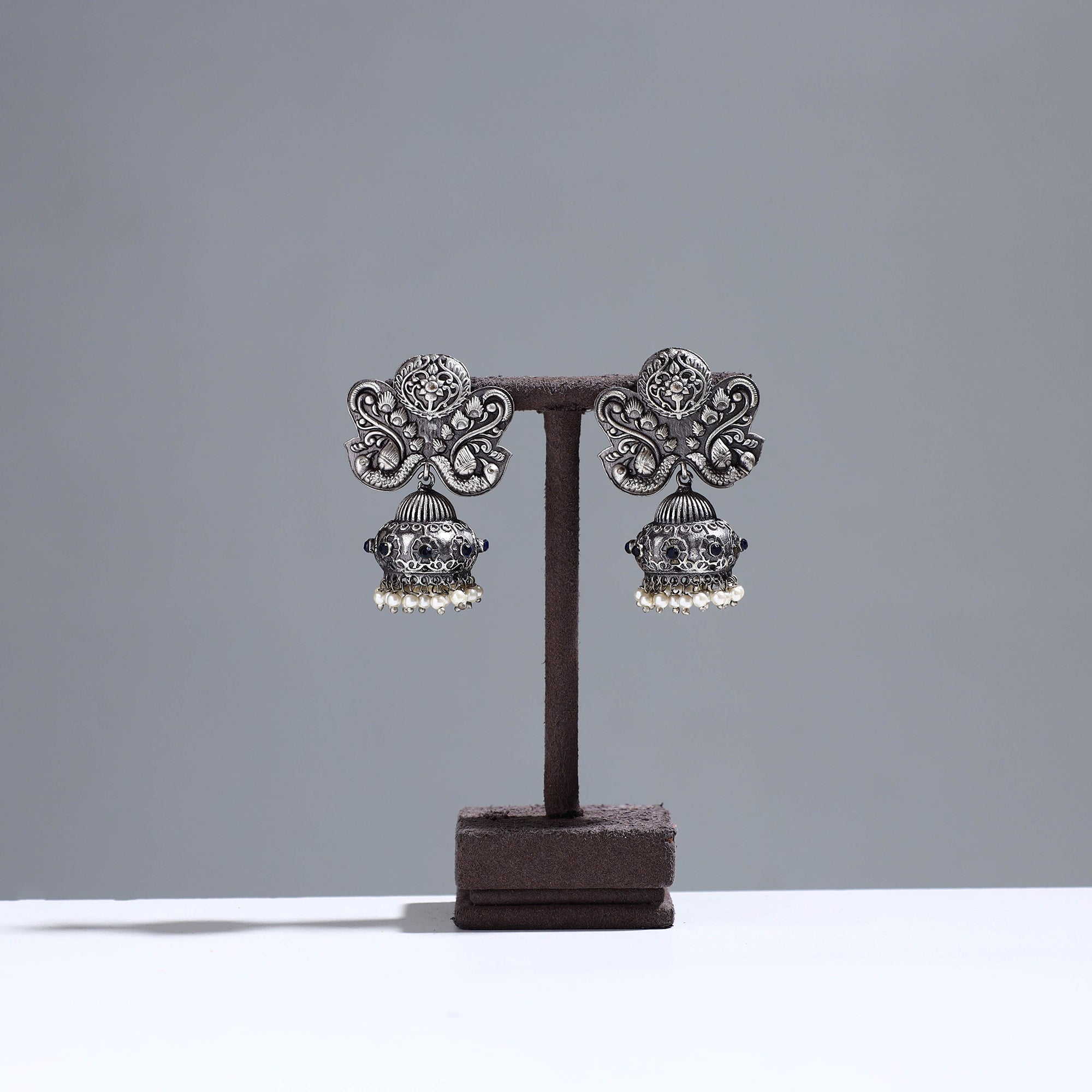 WHITE RIVER STORIES Antique Finish Oxidised German Silver Earrings 39