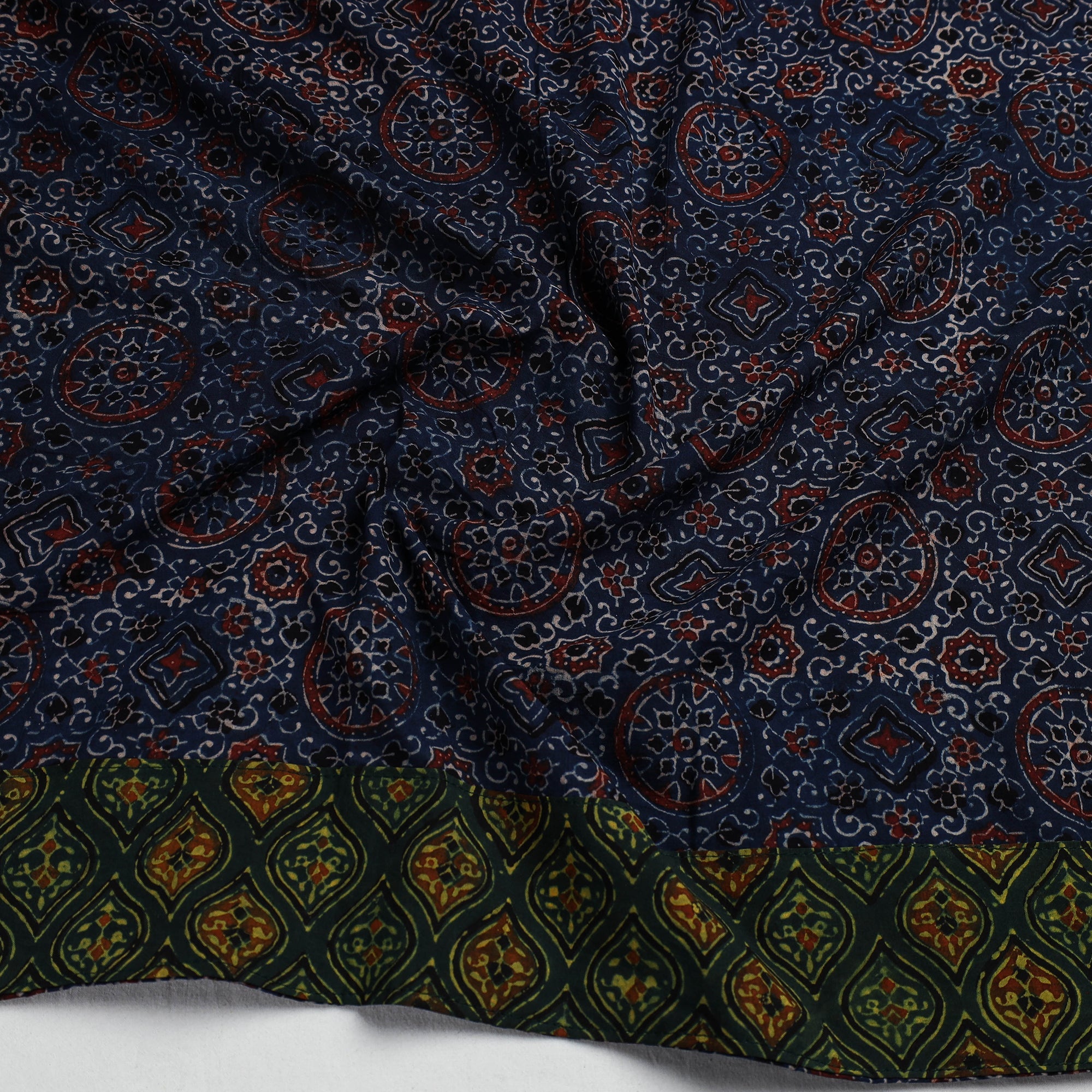 NOORI BAZAR Blue - Ajrakh Block Printed Cotton Blouse Piece - view 2