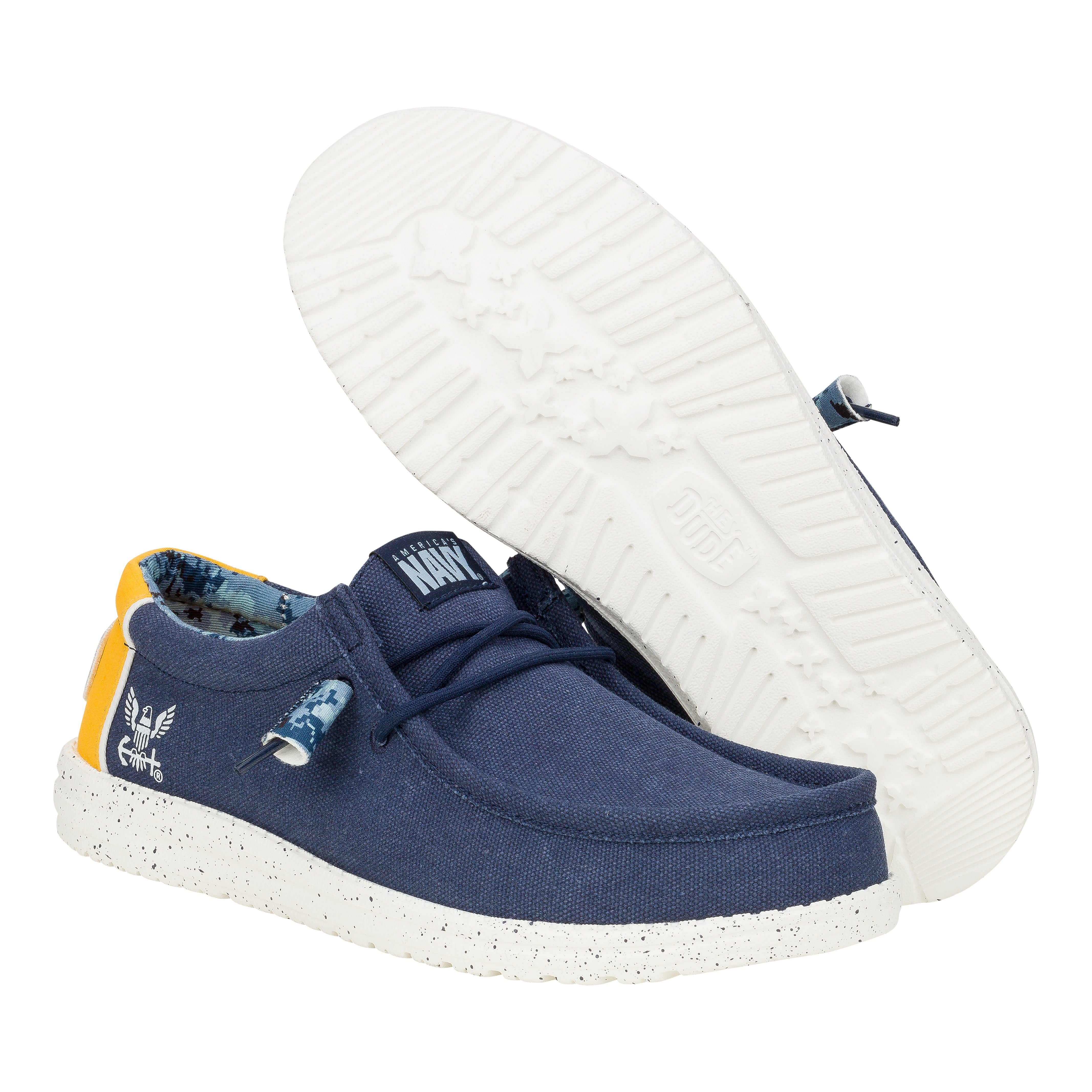 HEYDUDE shoes Wally US Navy 2 - Navy/Yellow – Men's - view 3