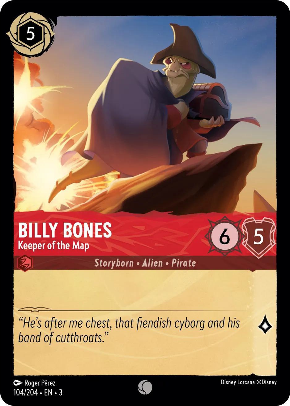 Lorcana Billy Bones - Keeper of the Map - 104/204 [Into the Inklands] [Non-Foil]