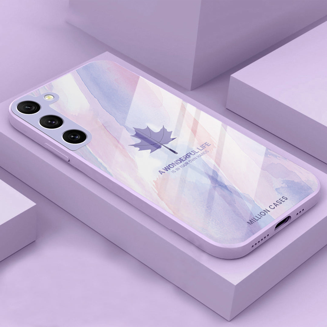 Samsung Galaxy A Series Watercolor Mapple Leaf Glass Case