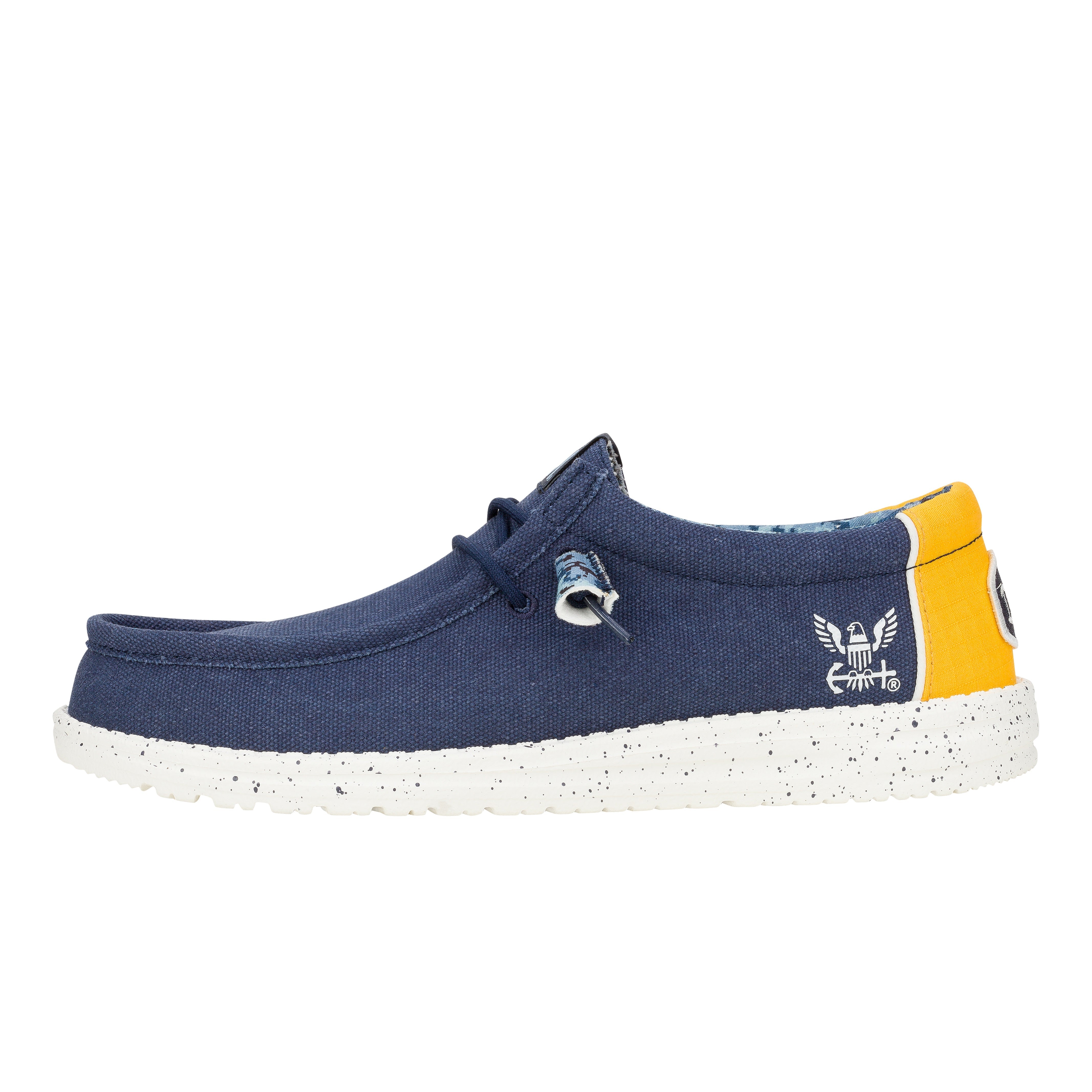 HEYDUDE shoes Wally US Navy 2 - Navy/Yellow – Men's