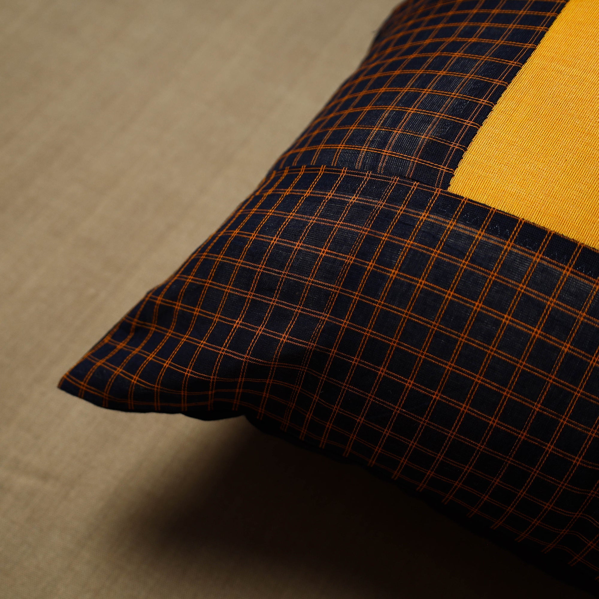 NOORI BAZAR Black - Patchwork Cotton Kanchipuram Cushion Cover (16 x 16 in) 54 - view 2