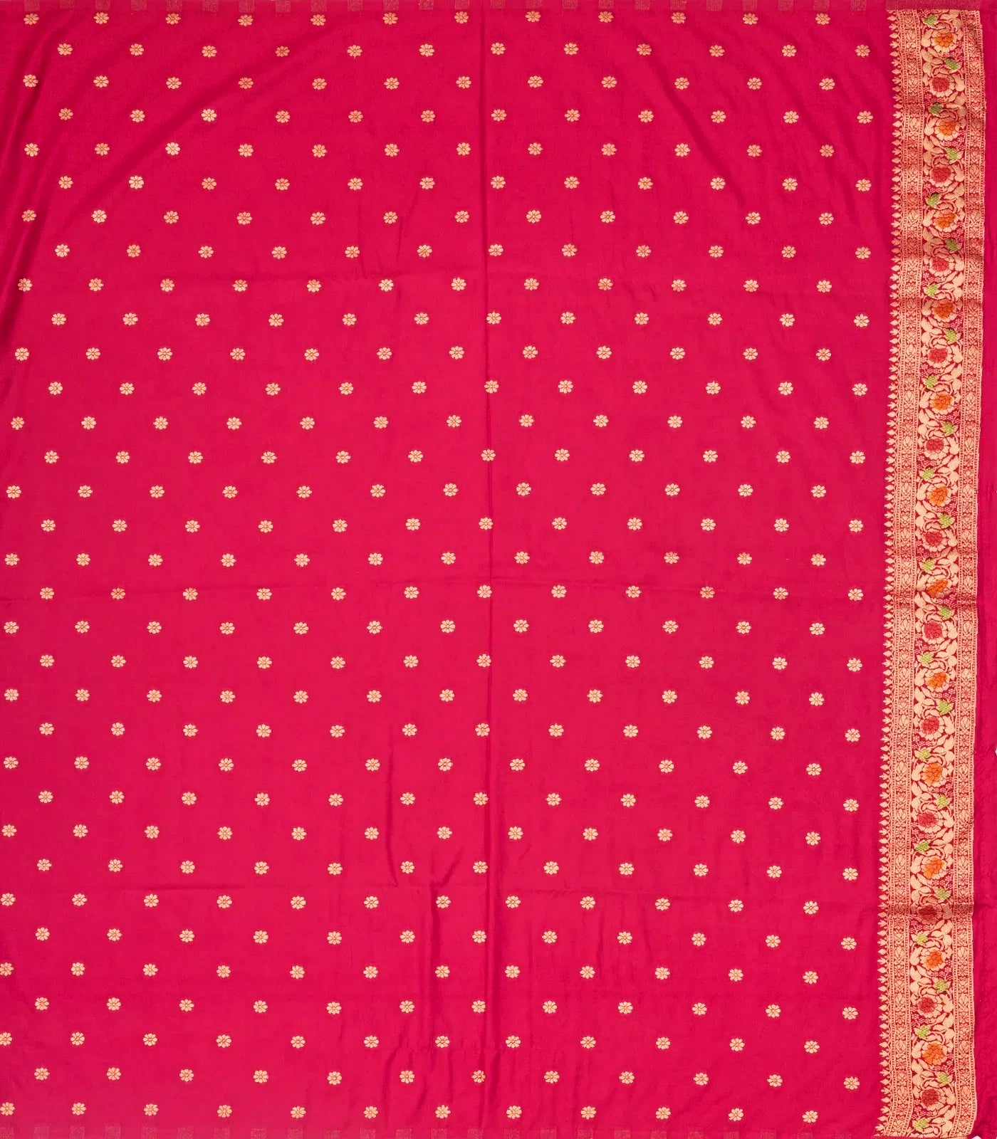 RmKV Hot Pink Woven Blended Dupion Saree With Konia Butta Motifs - view 4