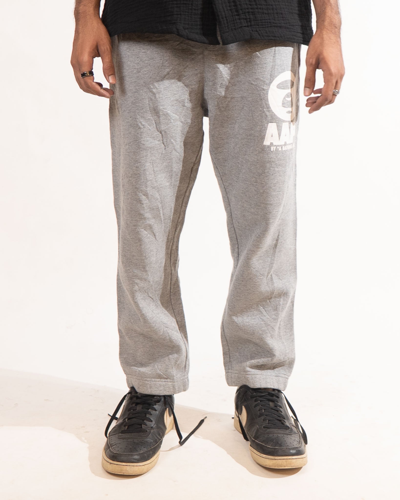 AAPE BY BAPE Bape Grey Logo Sweatpants