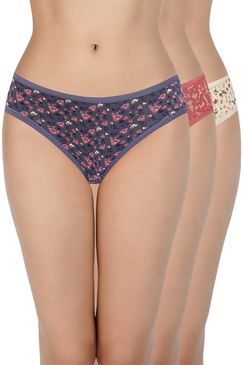 Amante Print Low Rise Bikini Panties (Pack of 3)