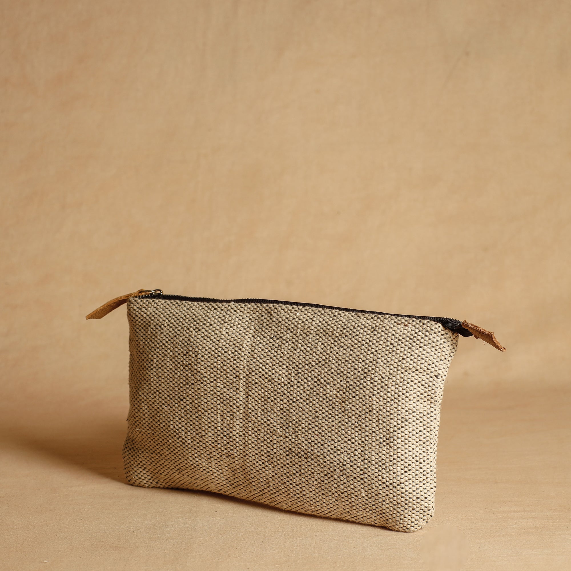 HAVELI CHRONICLES Beige - Jaipur Block Printed Handloom Cotton Multipurpose Toiletry Pouch (7 x 12 in) - view 2