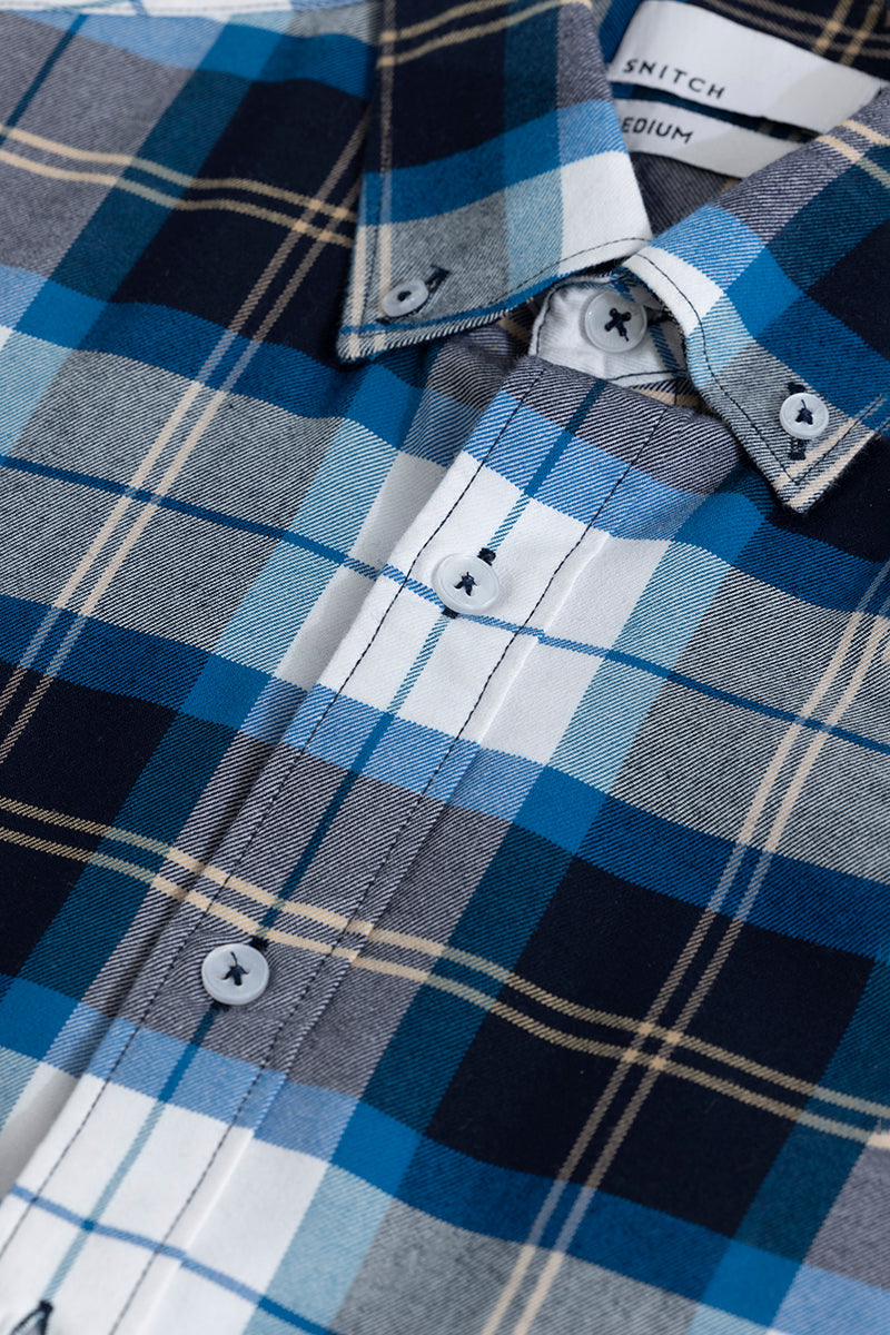 SNITCH Boldsquare Blue Checks Shirt - view 2
