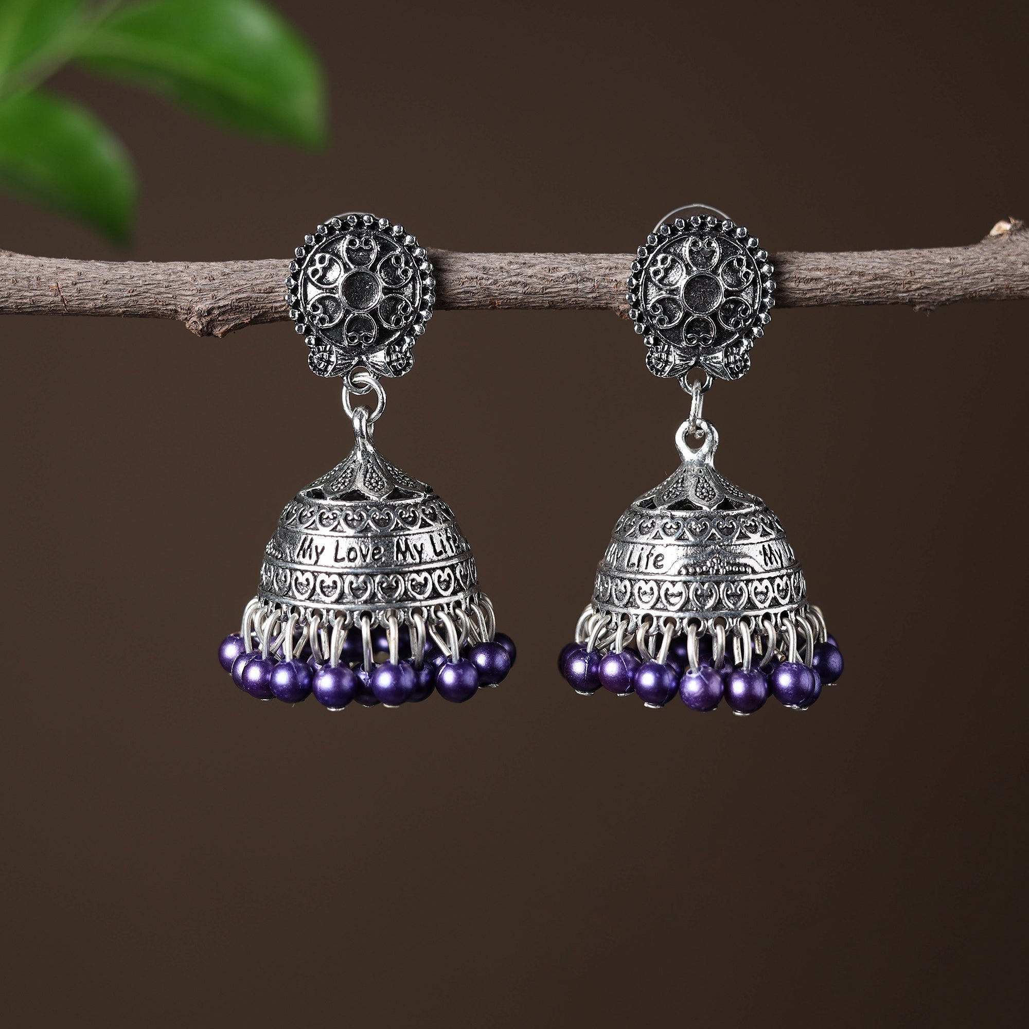 JALPARI Aakriti Handcrafted GS Beadwork Jhumki Earrings