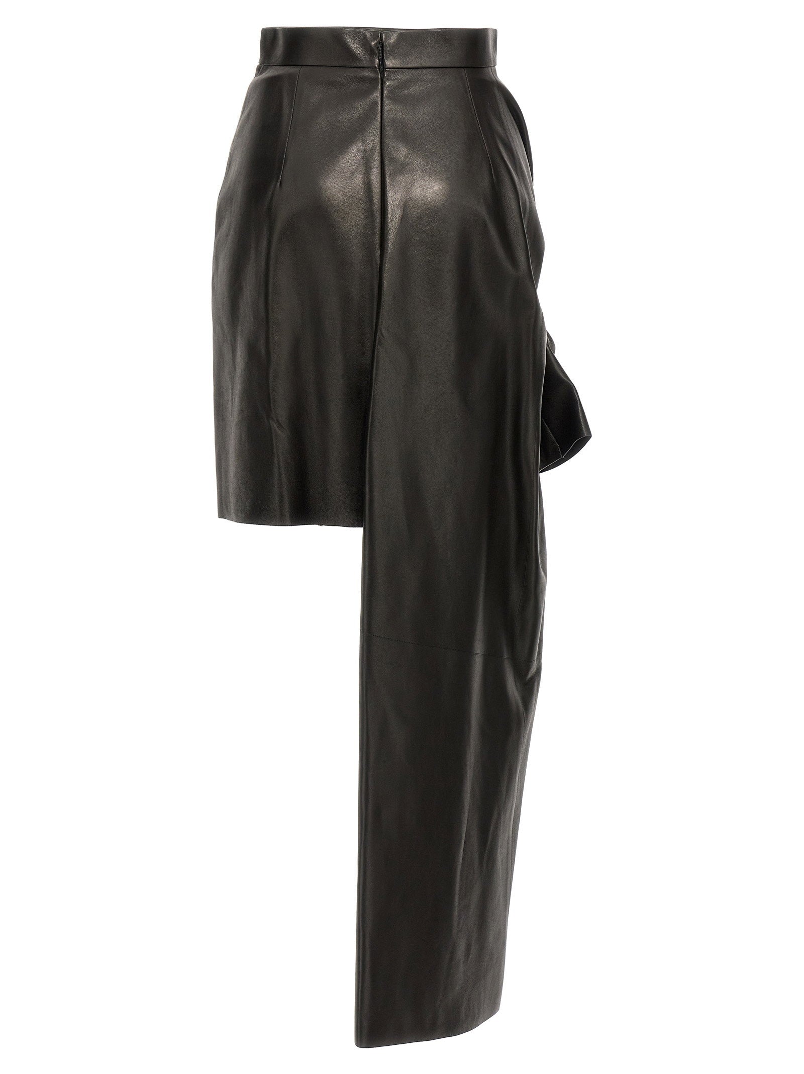Alexander McQueen Maxi Bow Leather Skirt - view 2