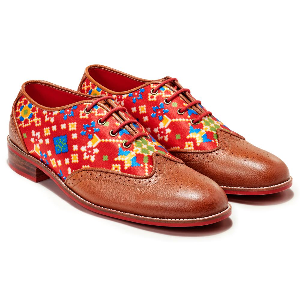 Banjaaran India Patola Brogues Men – Crimson