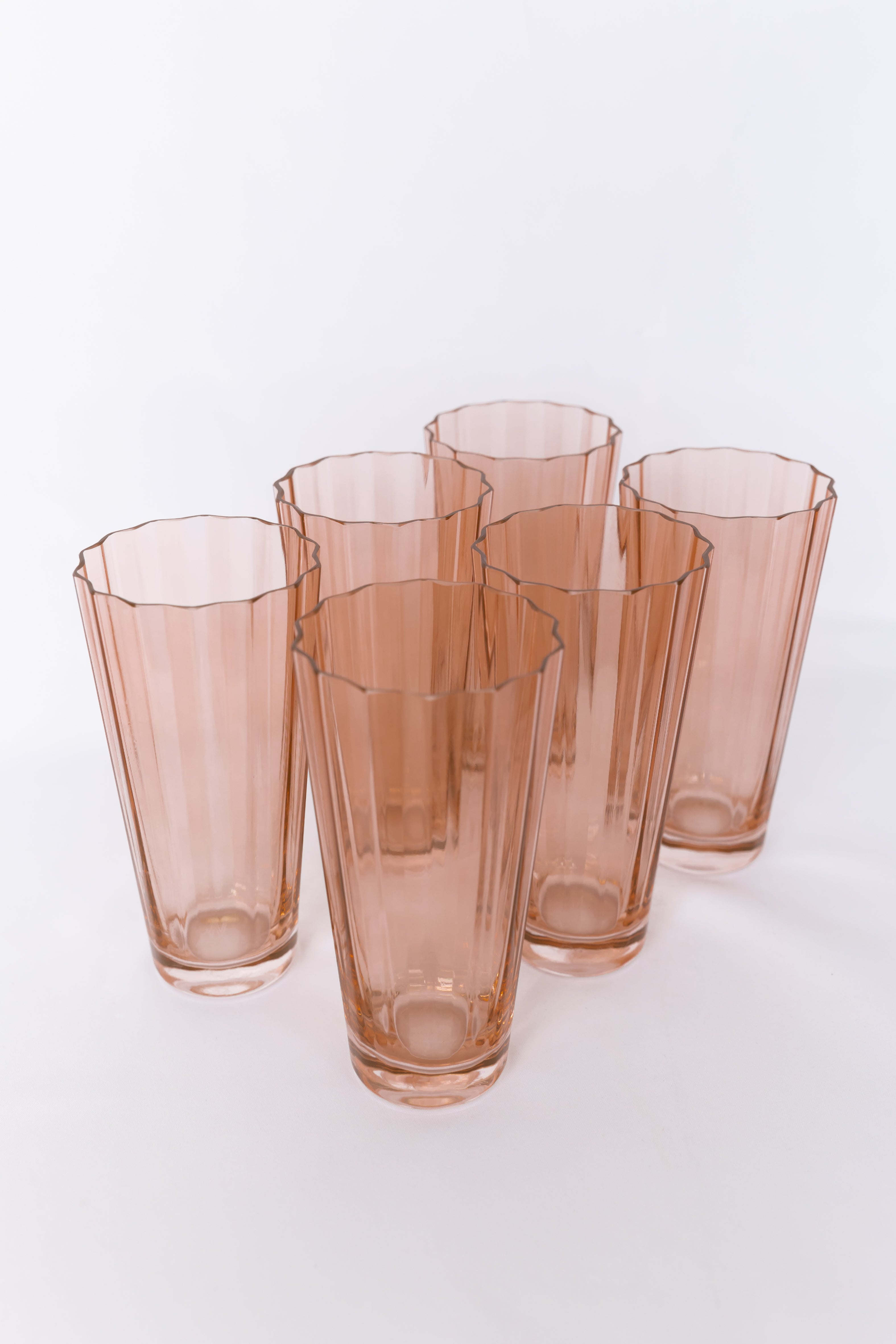 Estelle Colored Glass Estelle Colored Sunday High Balls - Set of 6 {Blush Pink} - view 2
