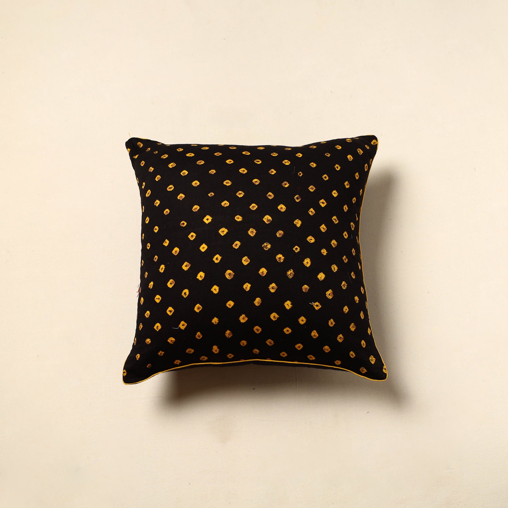 NOORI BAZAR Black - Tie & Dye Cotton Bandhani Cushion Cover (16 x 16 in) 40