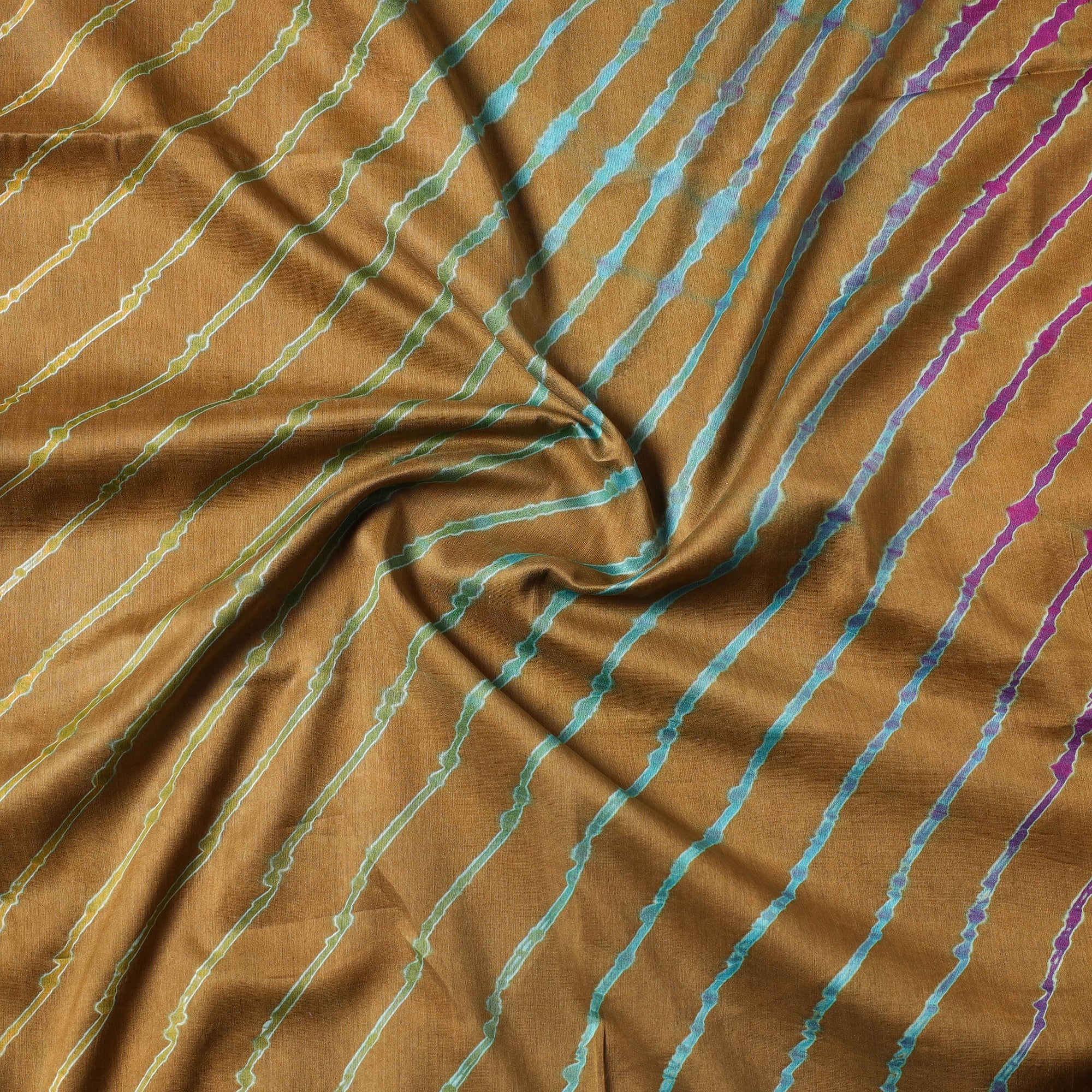 LEHARIYA BY BADSHAH MIYAN Brown - Leheriya Tie-Dye Chanderi Silk Precut Fabric (1.3 Meter) 48 - view 2